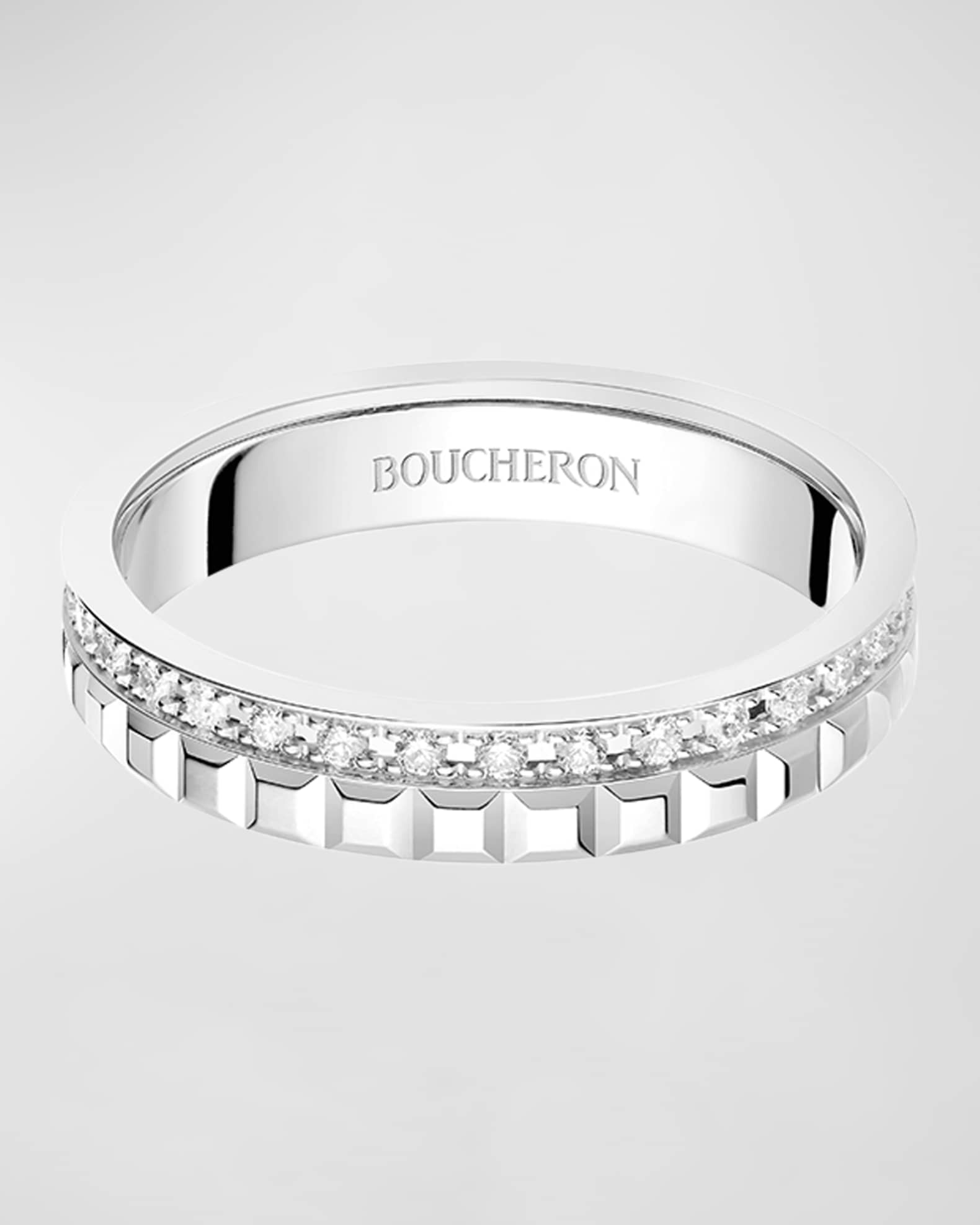 18K White Gold Quatre Diamond Ring, EU 62 / US 10 0