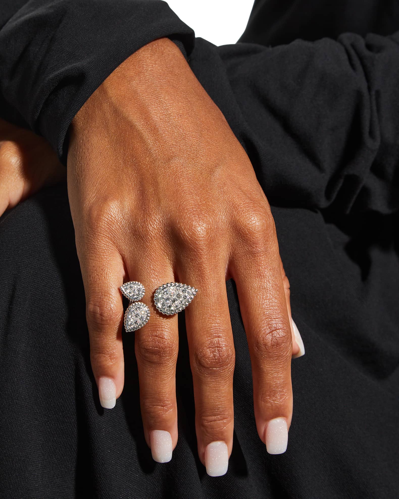Serpent Boheme 18K White Gold Diamond 3 Motif Ring