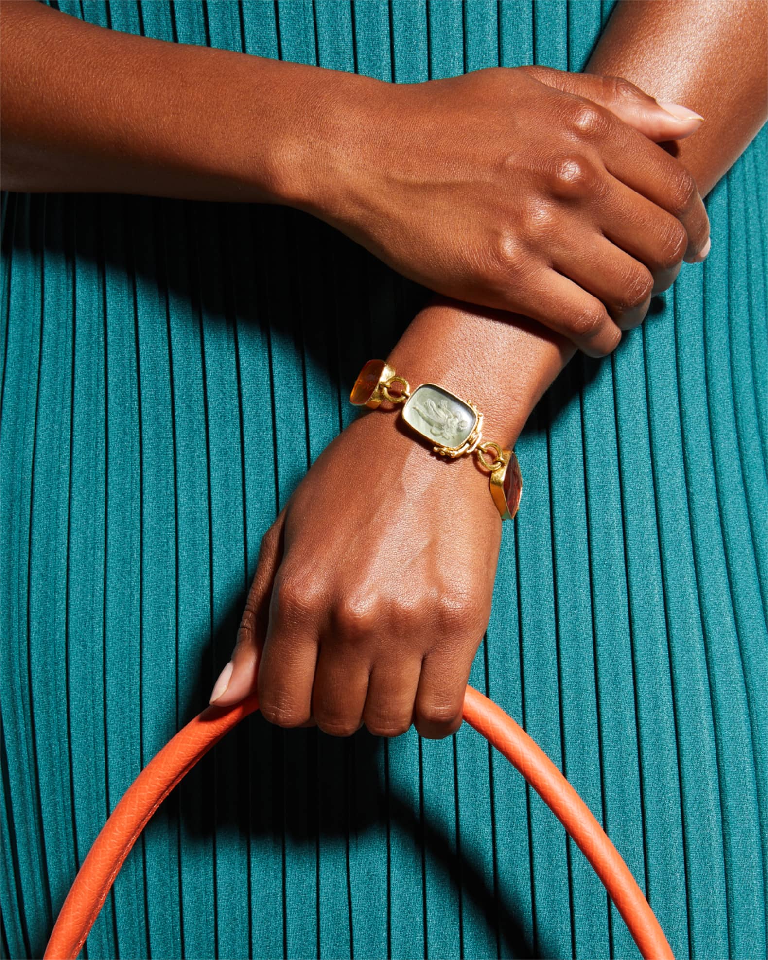 New Muse 19k Gold Glass Intaglio Bracelet 1