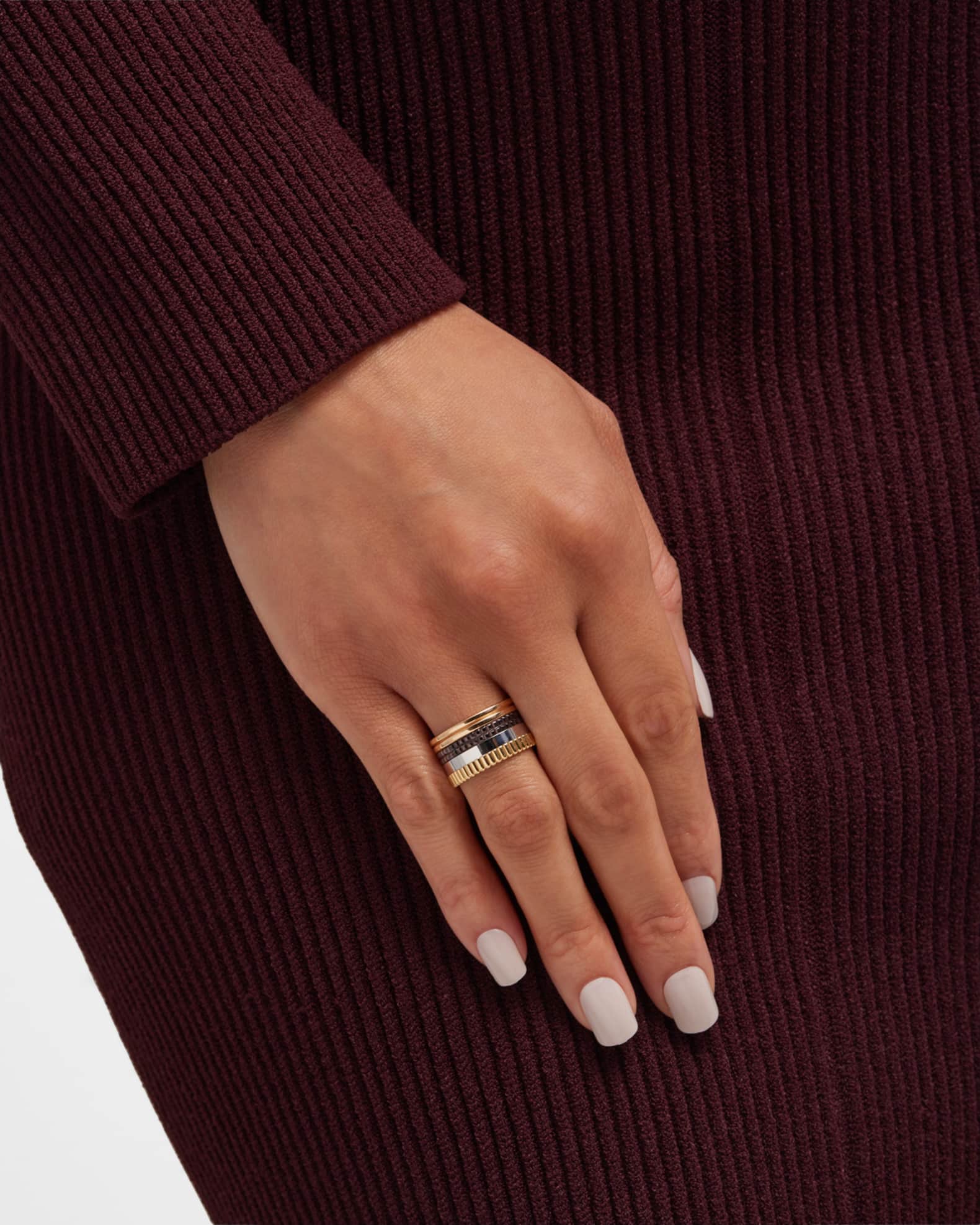 Quatre 18K Gold Classique Large Band Ring 1