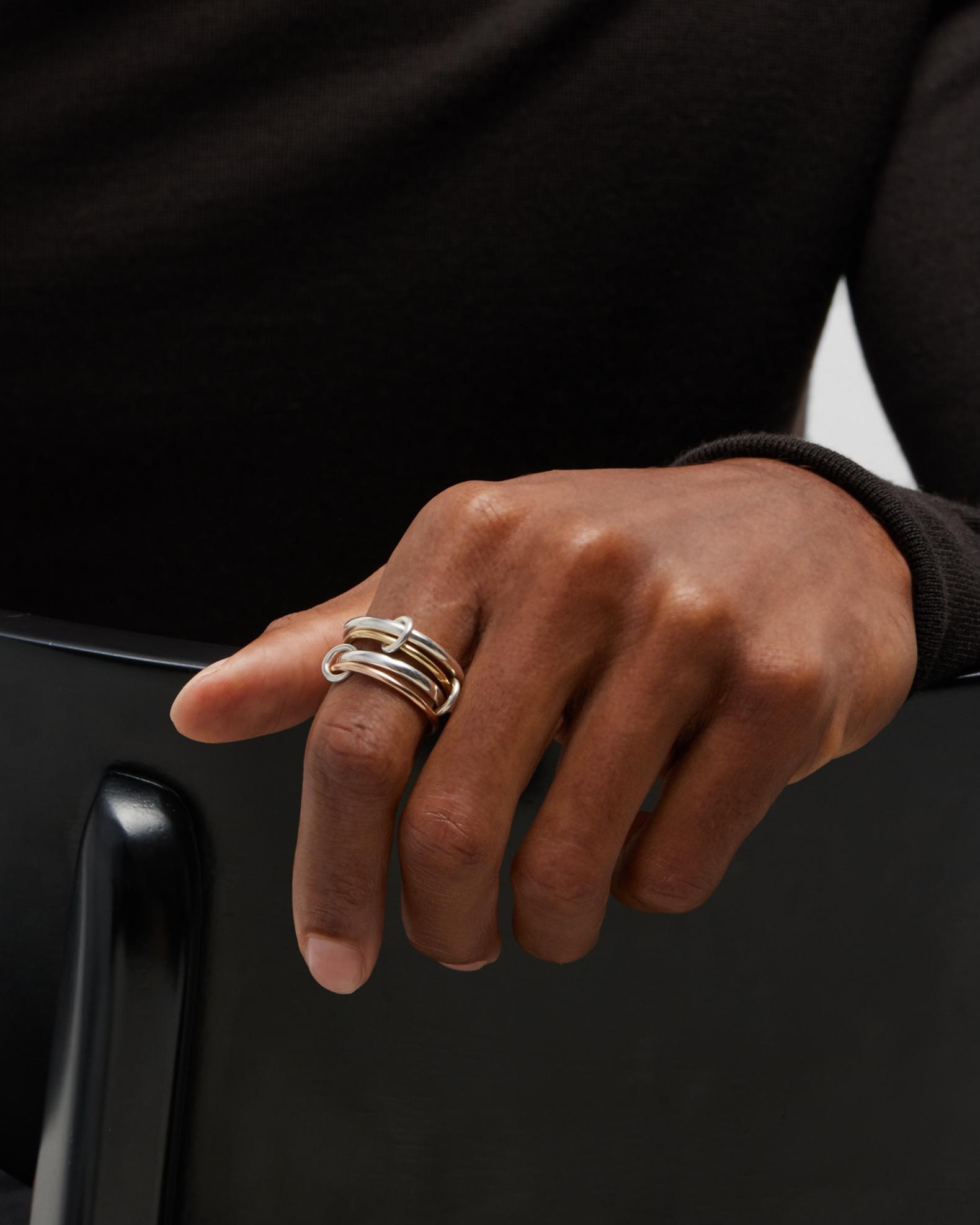 Spinelli Kilcollin Men's Hyacinth MX 4-Link Ring in Two-Tone Gold