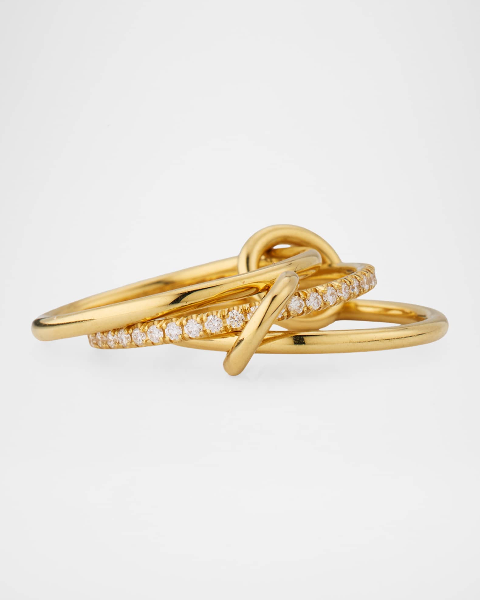 Spinelli Kilcollin 18K Yellow Gold Sonny 3 Link Ring, Size 8