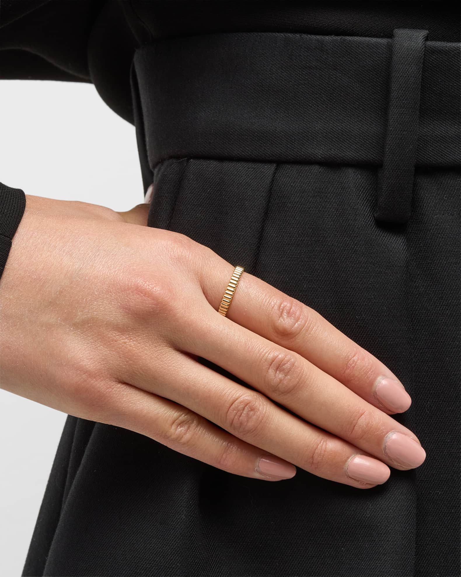 Quatre 18K Yellow Gold Grosgrain Band Ring 1
