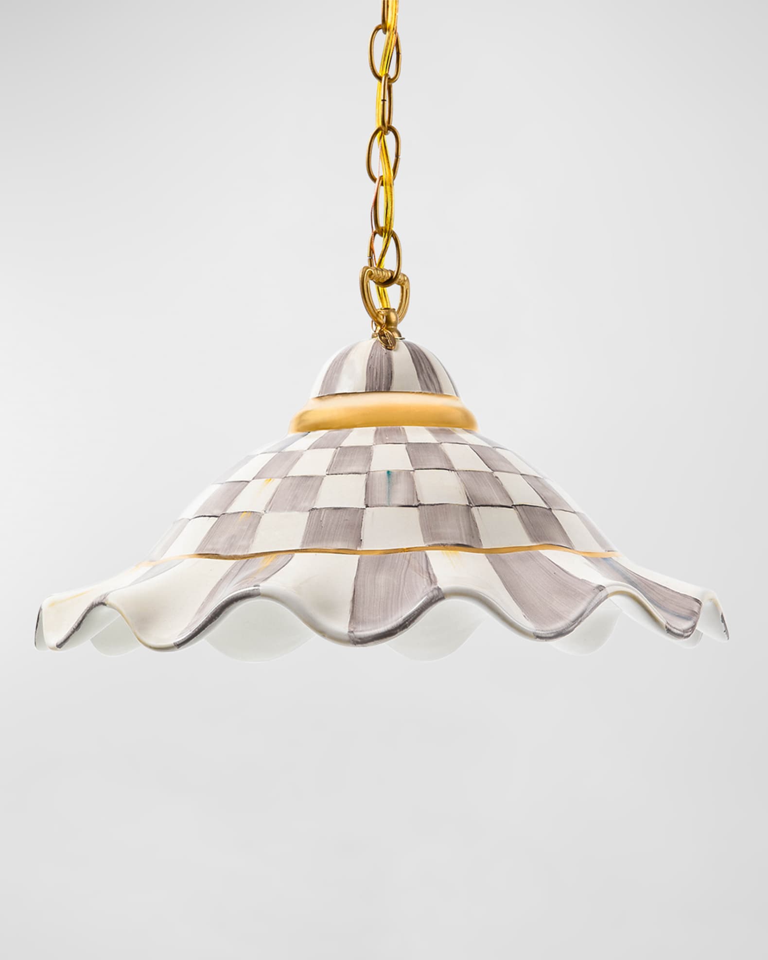 Sterling Check Fluted Hanging Lamp  0