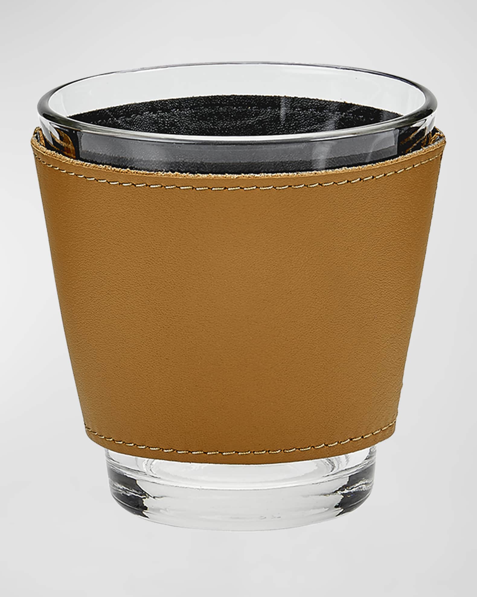 Leather Wrapped Glasses, Set of 2  0