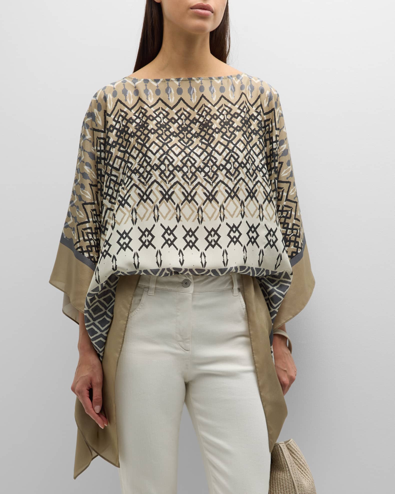 Jeanie Jaguar Italian Silk Poncho