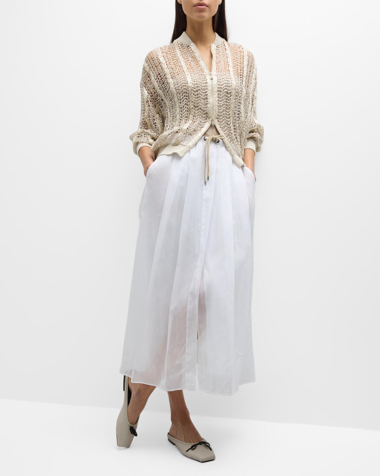 Jupe Maxi Brunello Cucinelli Coton Taille 38 - Blanche, Doublée, Neuve Avec étiquette