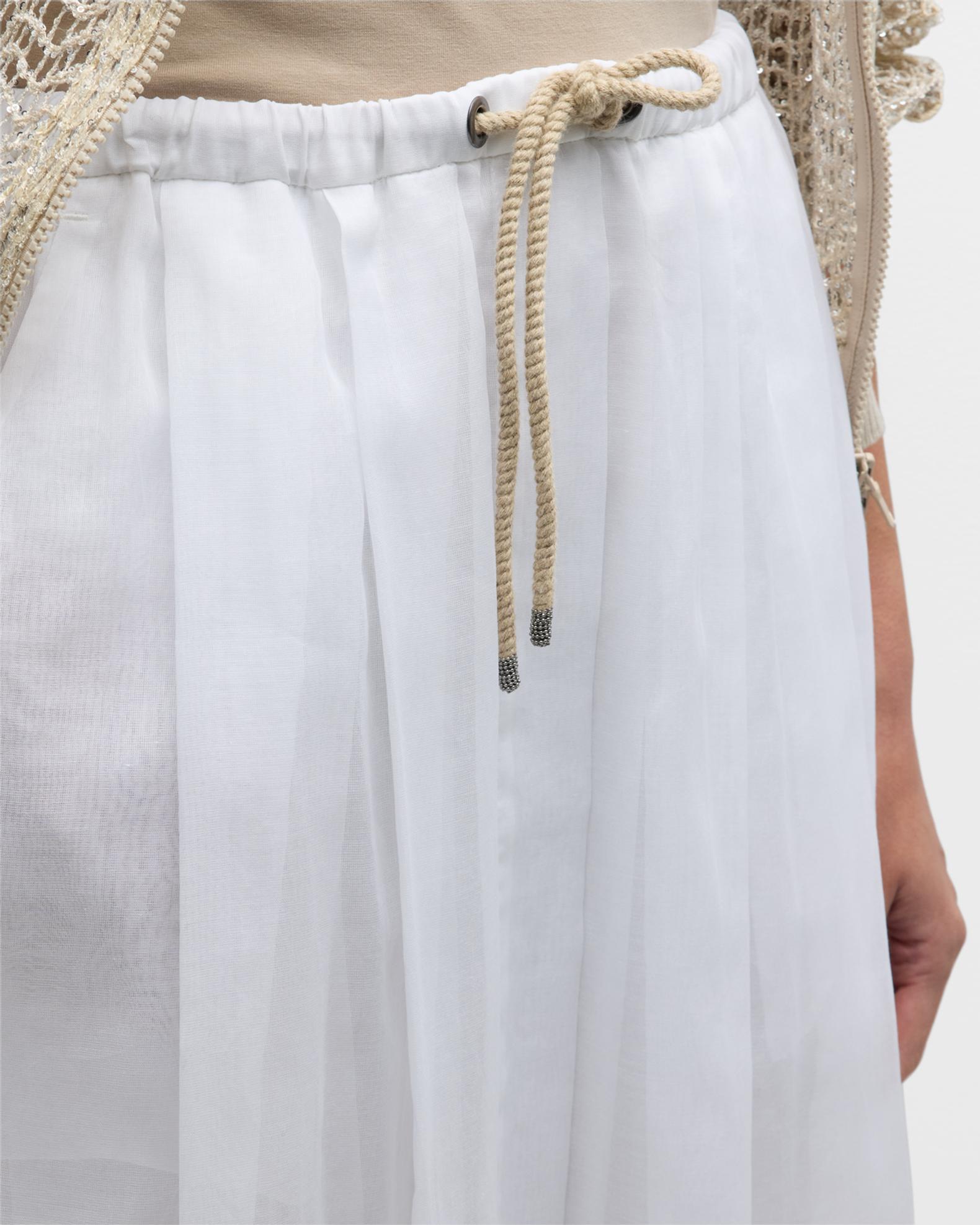 Brunello Cucinelli Cotton Gauze Fluid Maxi Skirt with Rope Belt ...