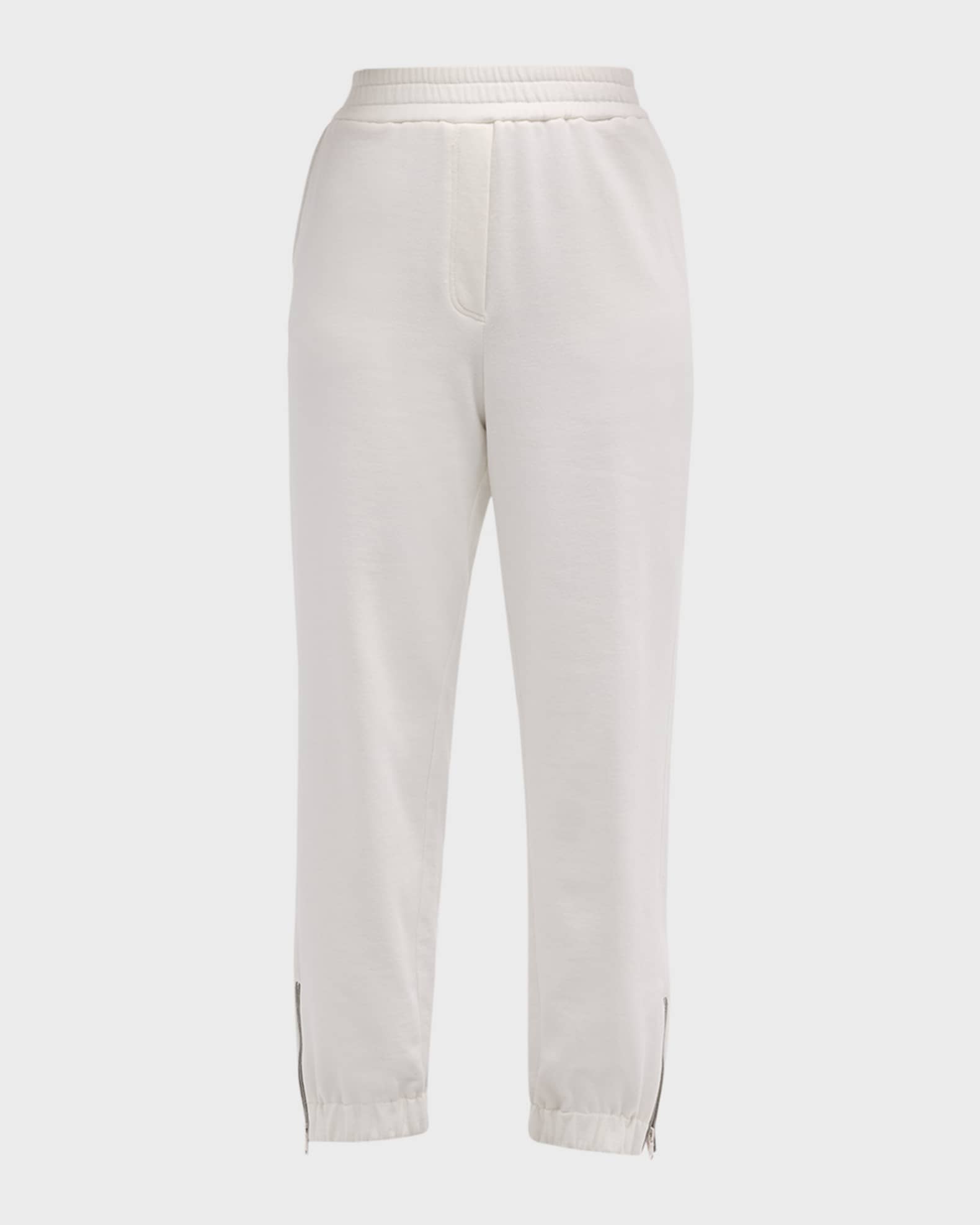 Cotton Felpa Joggers with Zipper Cuffs  0