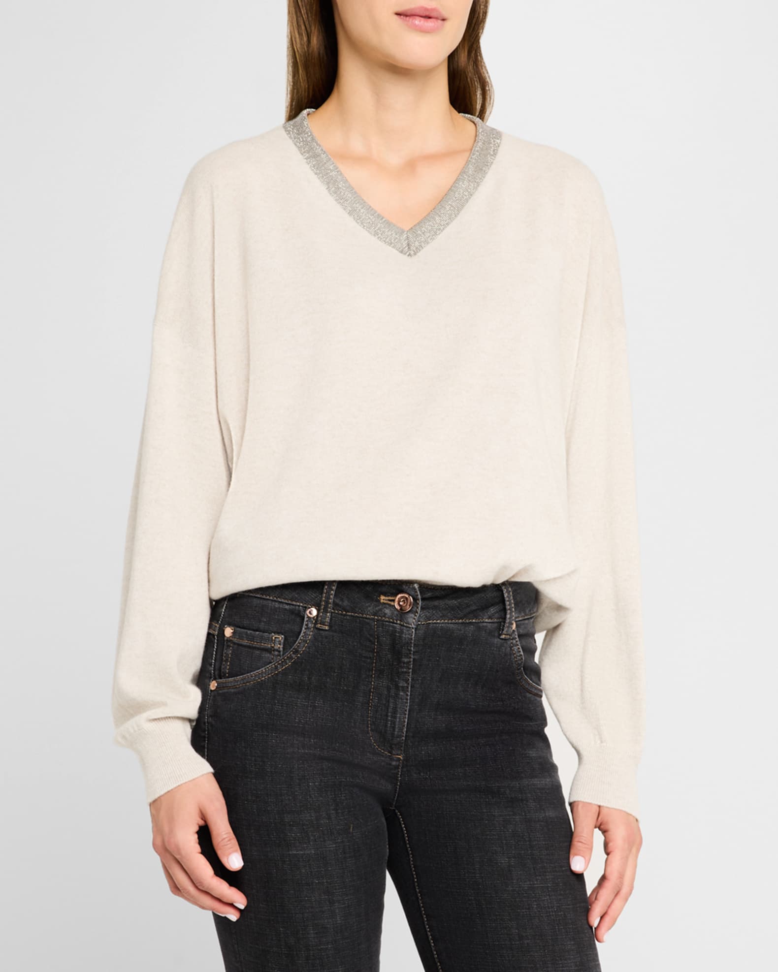 V neck boyfriend sweater hotsell