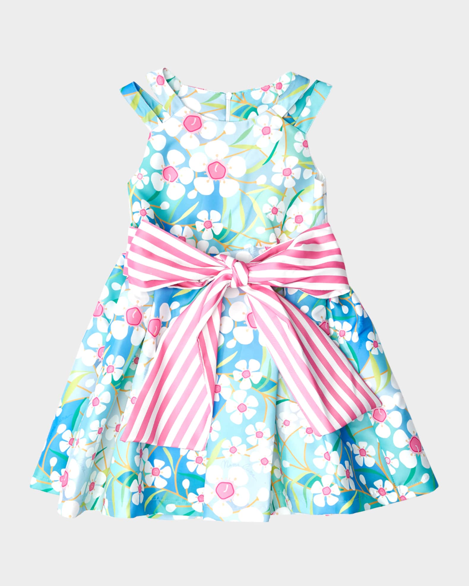 Girl's Daisy Blossom Bow Dress, Size 3T-10 0