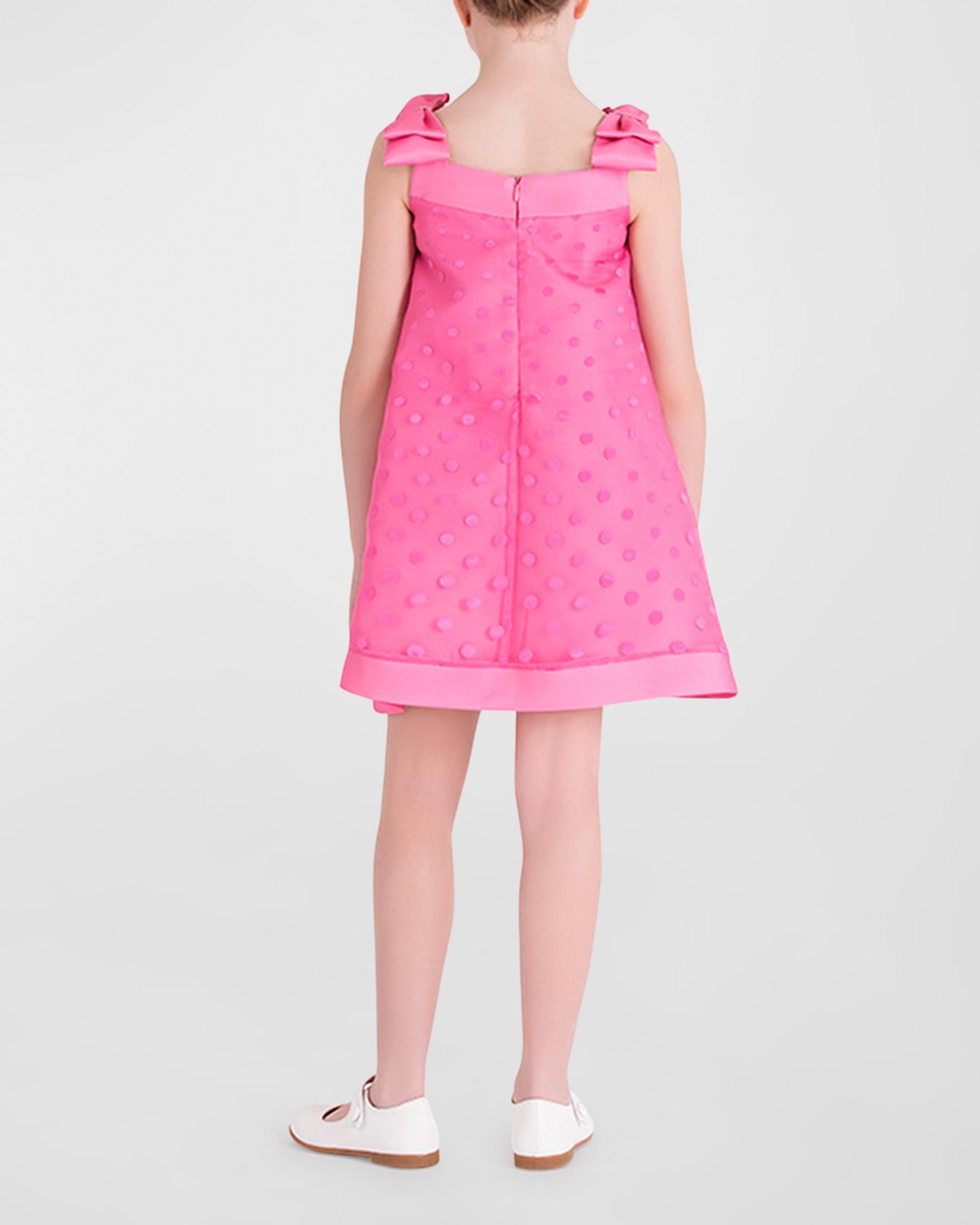 mama luma pink dress MAMA LUMA KIDS Jacquard Floral Dress | Pink