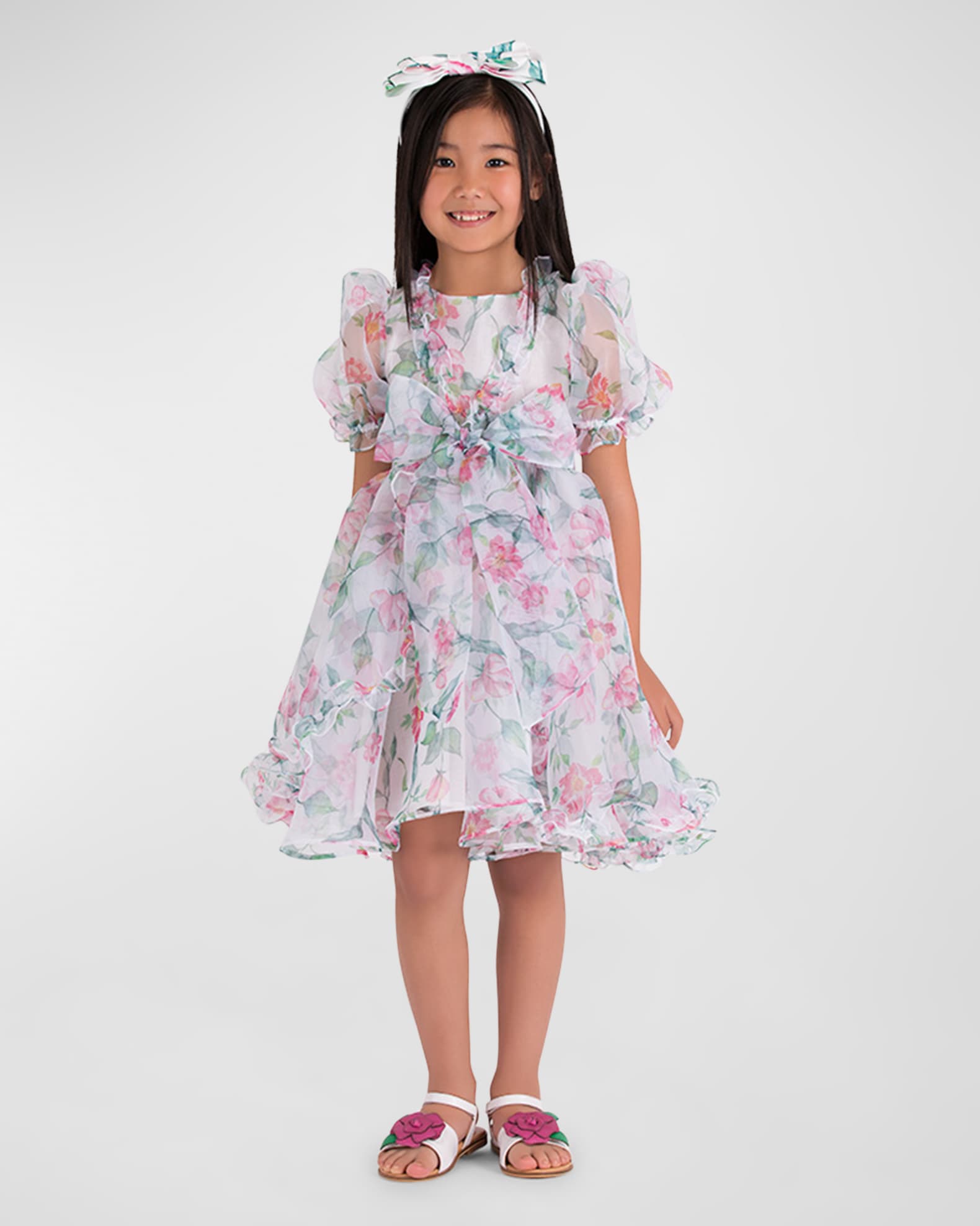 Girl's Enchanting Organza Floral Dress, Size 3T-10 1