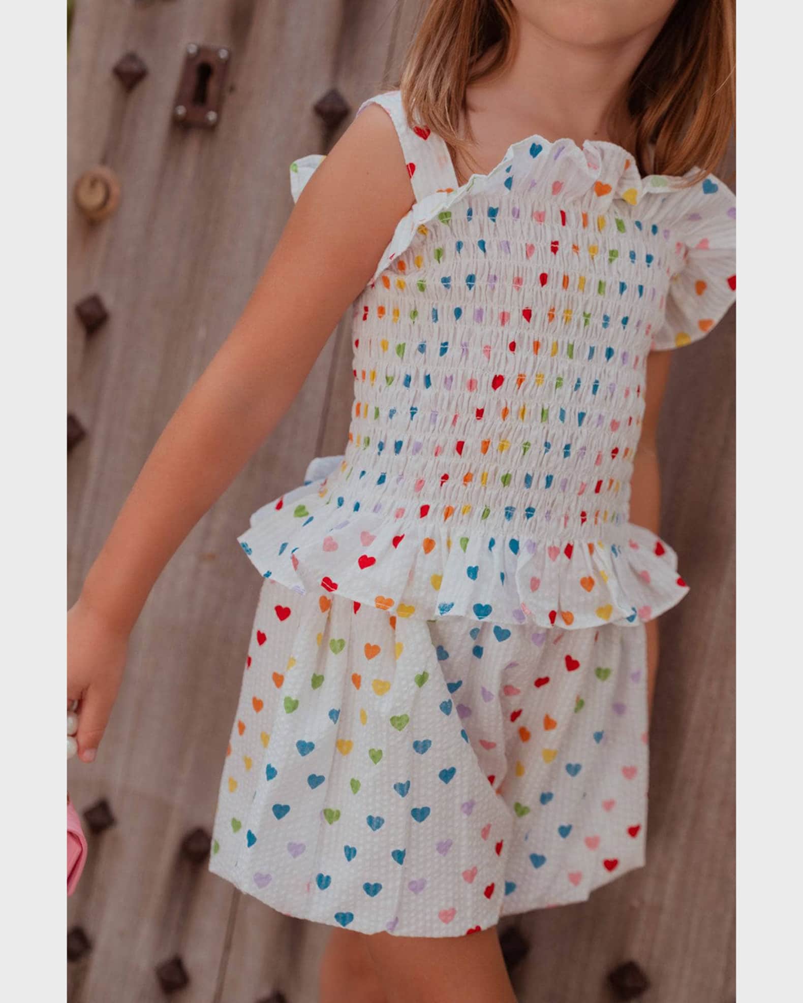 Girl's Rainbow Hearts Tank & Shorts Set, Size 2-12 1
