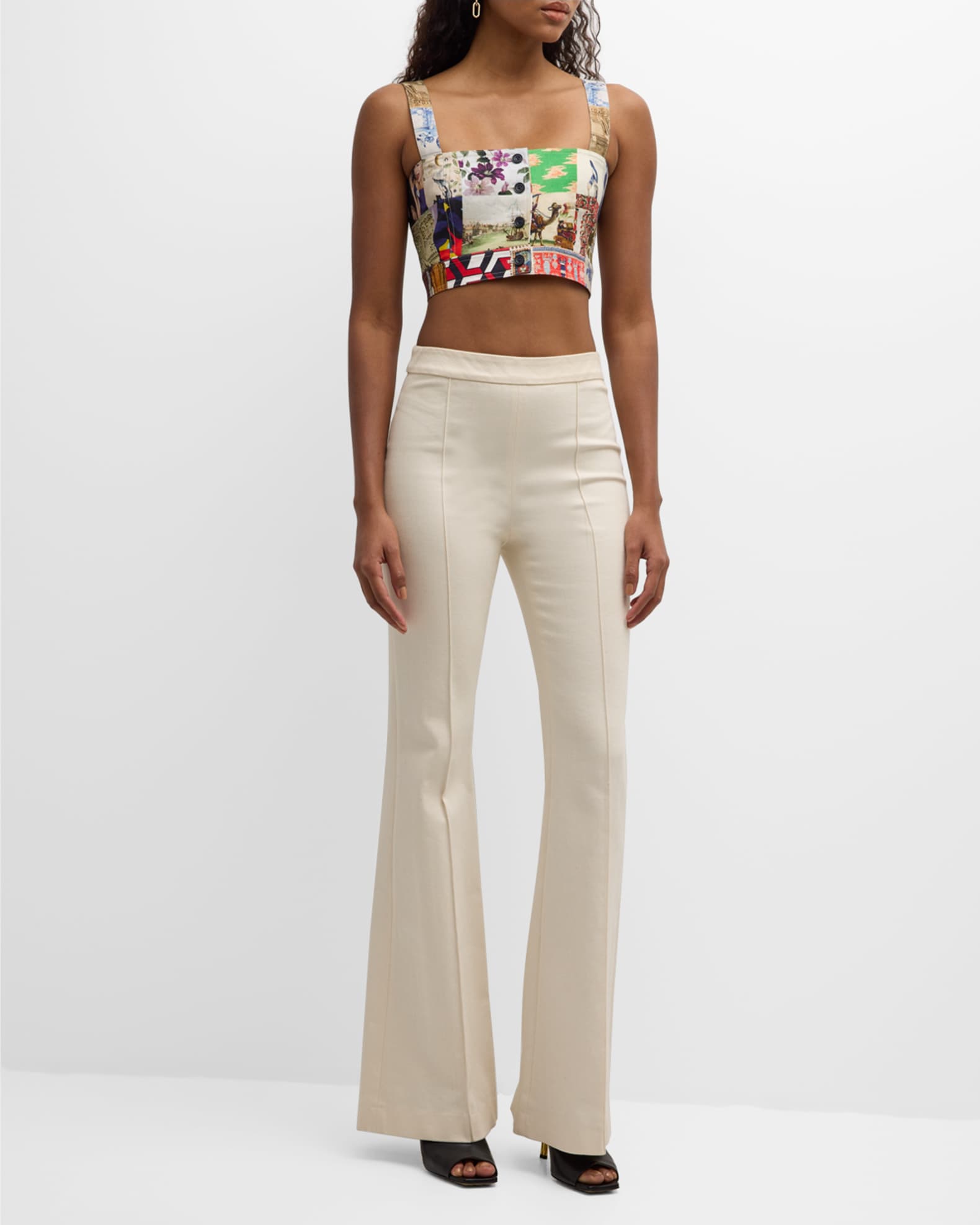 Bloomsbury Collage-Print Saint Tropez Crop Top 1