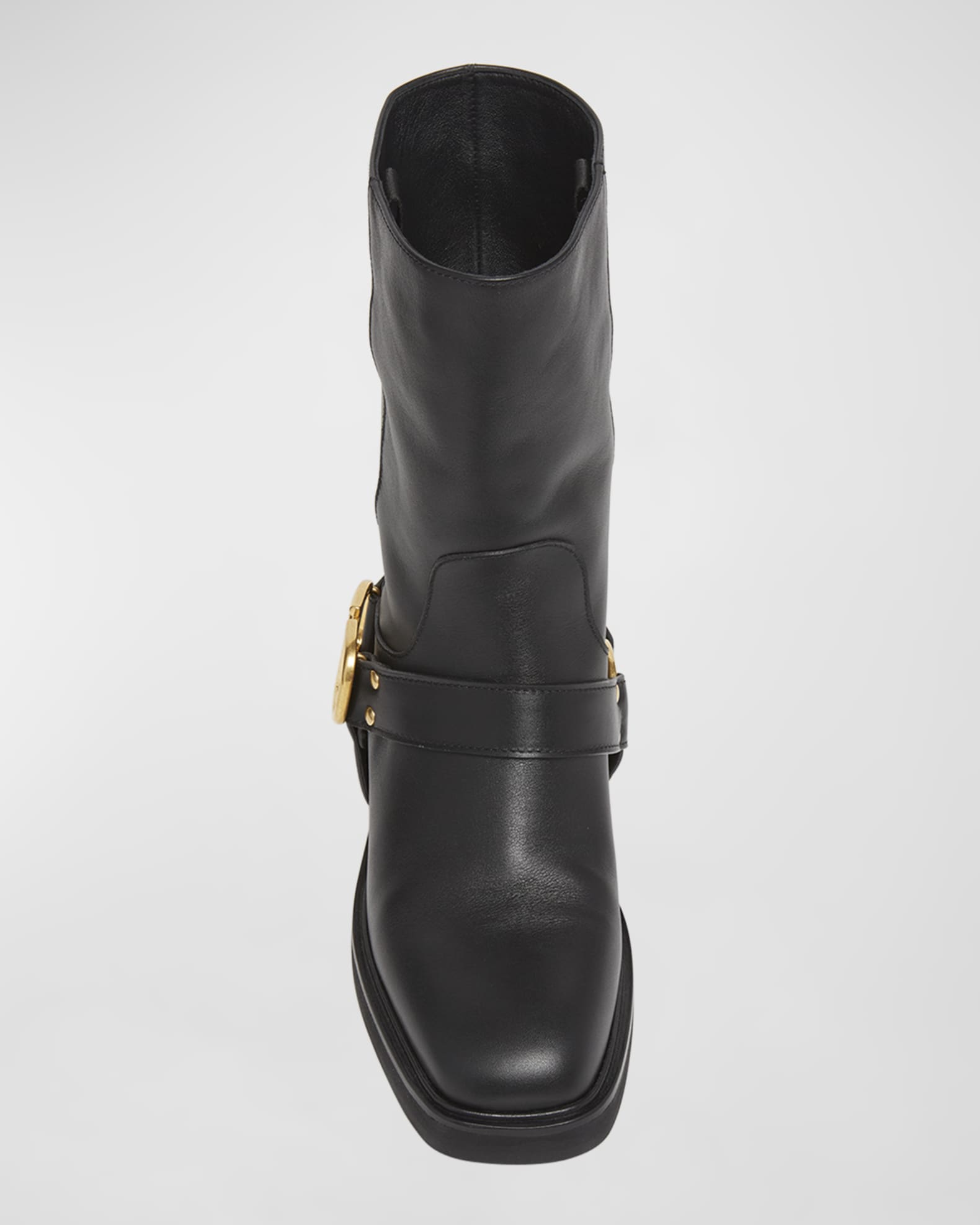 Valentino Garavani VLogo Leather Harness Biker Boots Neiman Marcus