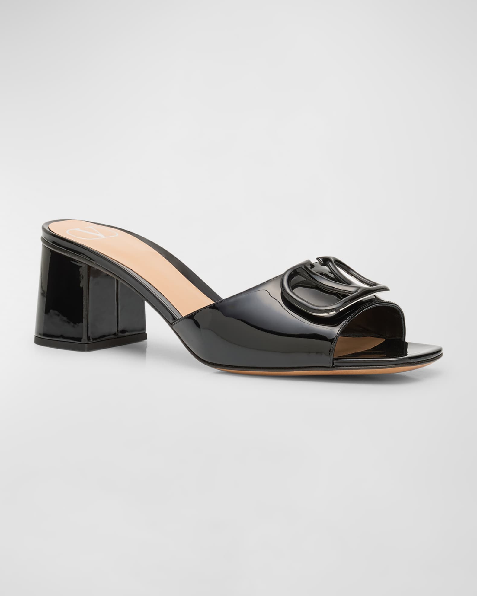 Valentino Garavani VLogo Leather Tonal Mule Sandals | Neiman