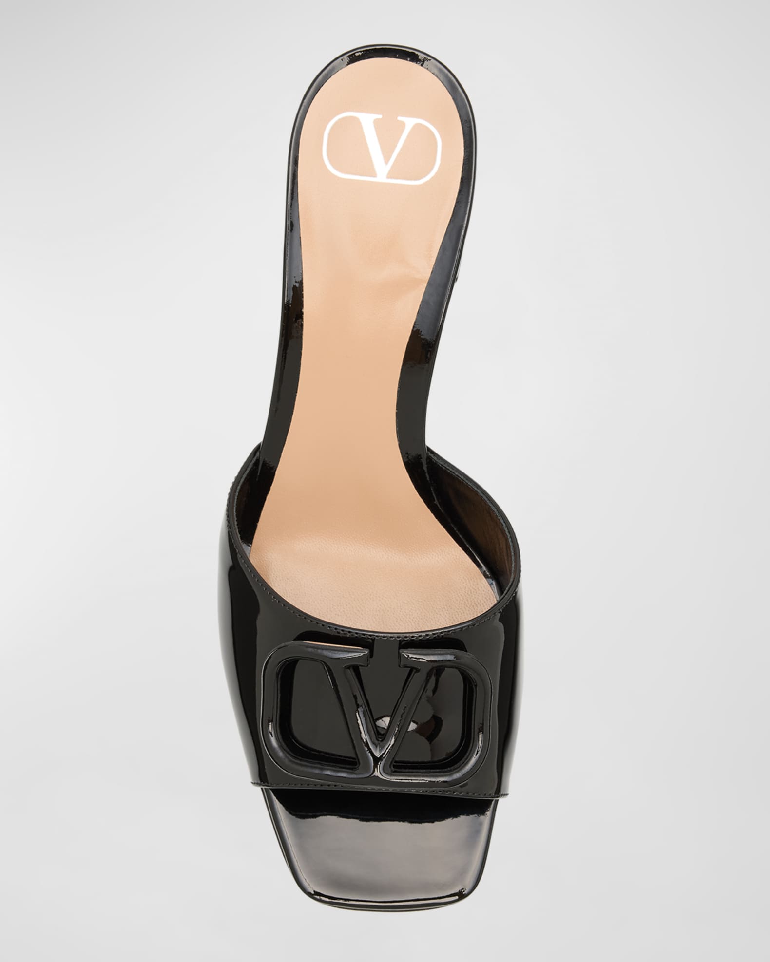 Valentino Garavani VLogo Leather Tonal Mule Sandals | Neiman