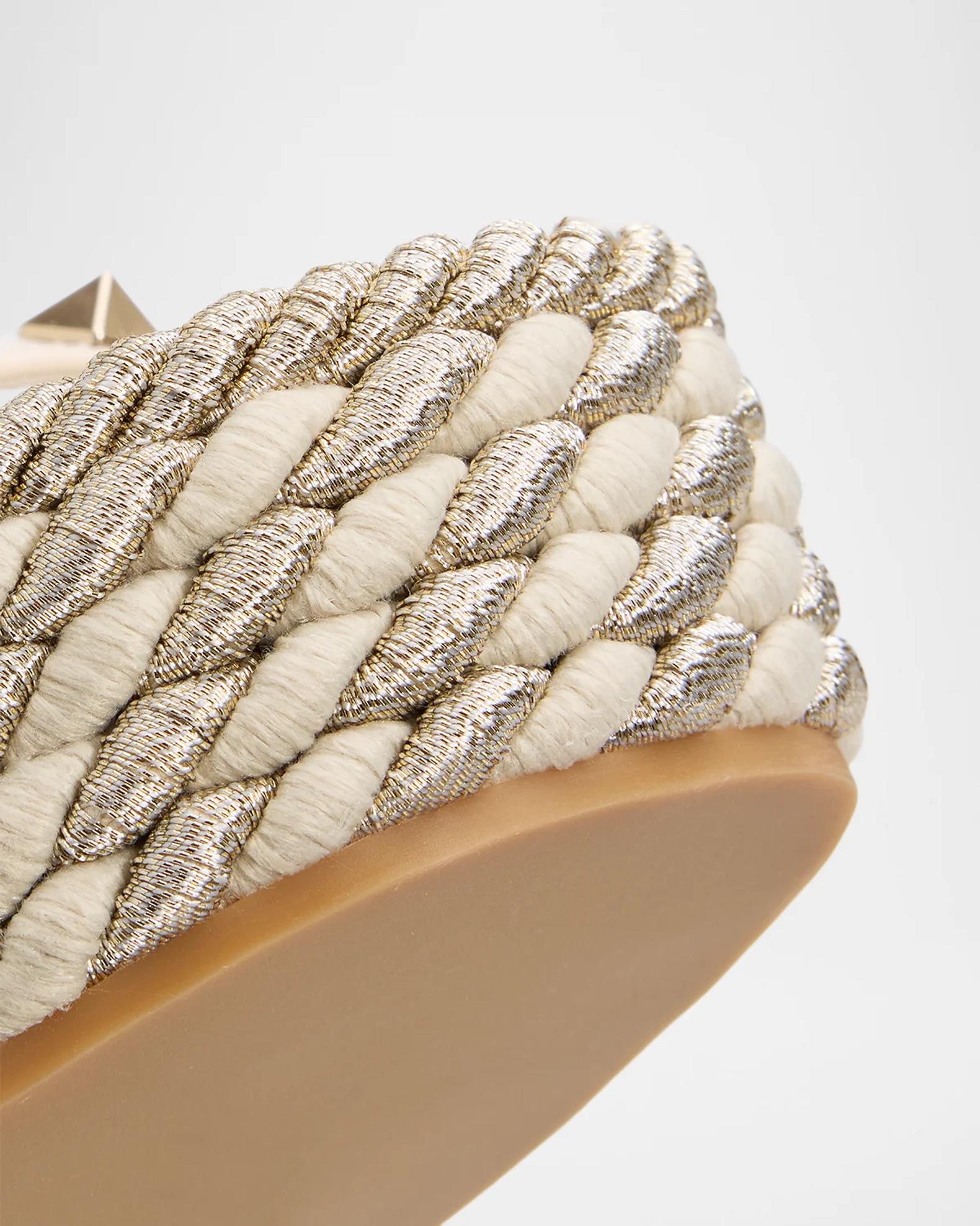 VALENTINO GARAVANI エスパドリーユ Valentino Garavani Rockstud Caged Wedge Espadrille Sandals