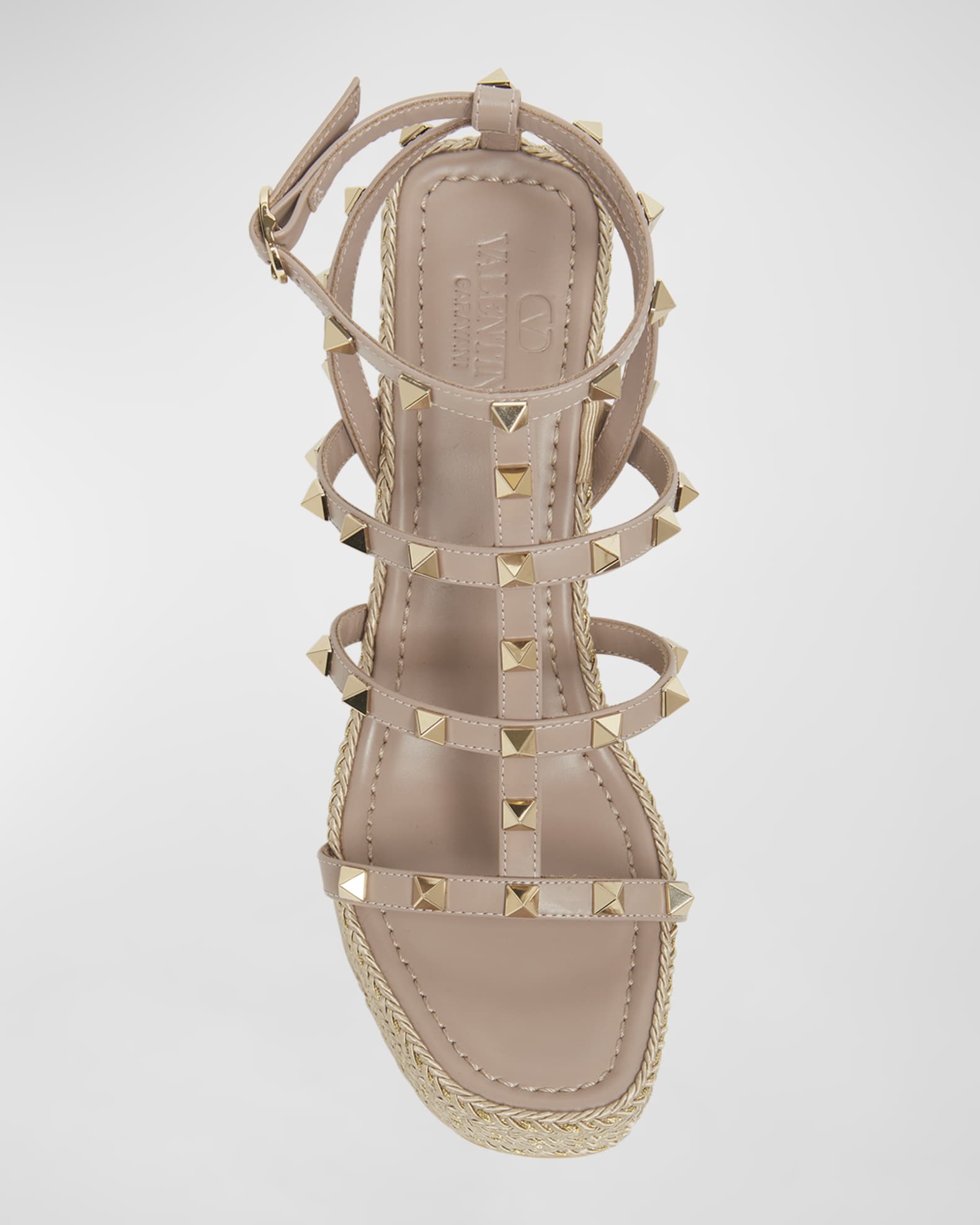 ROCKSTUD CIDER BROWN CANVAS ESPADRILLES