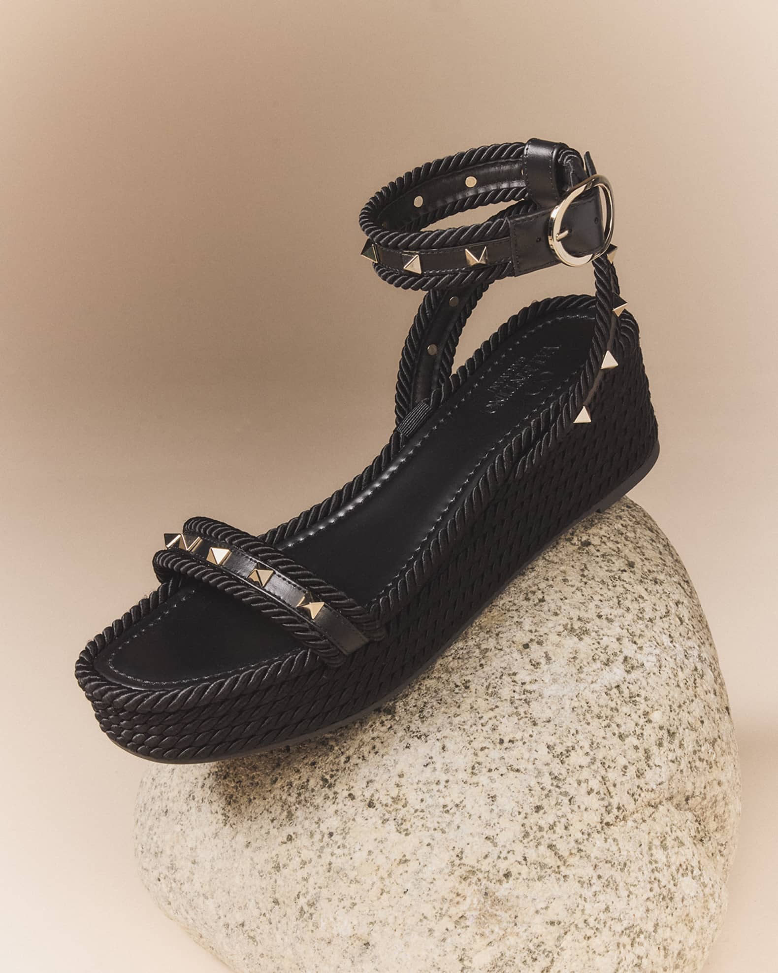 サンダル VALENTINO GARAVANI Leather espadrillas VALENTINO GARAVANI AUTH $899 Women's Gold Leather