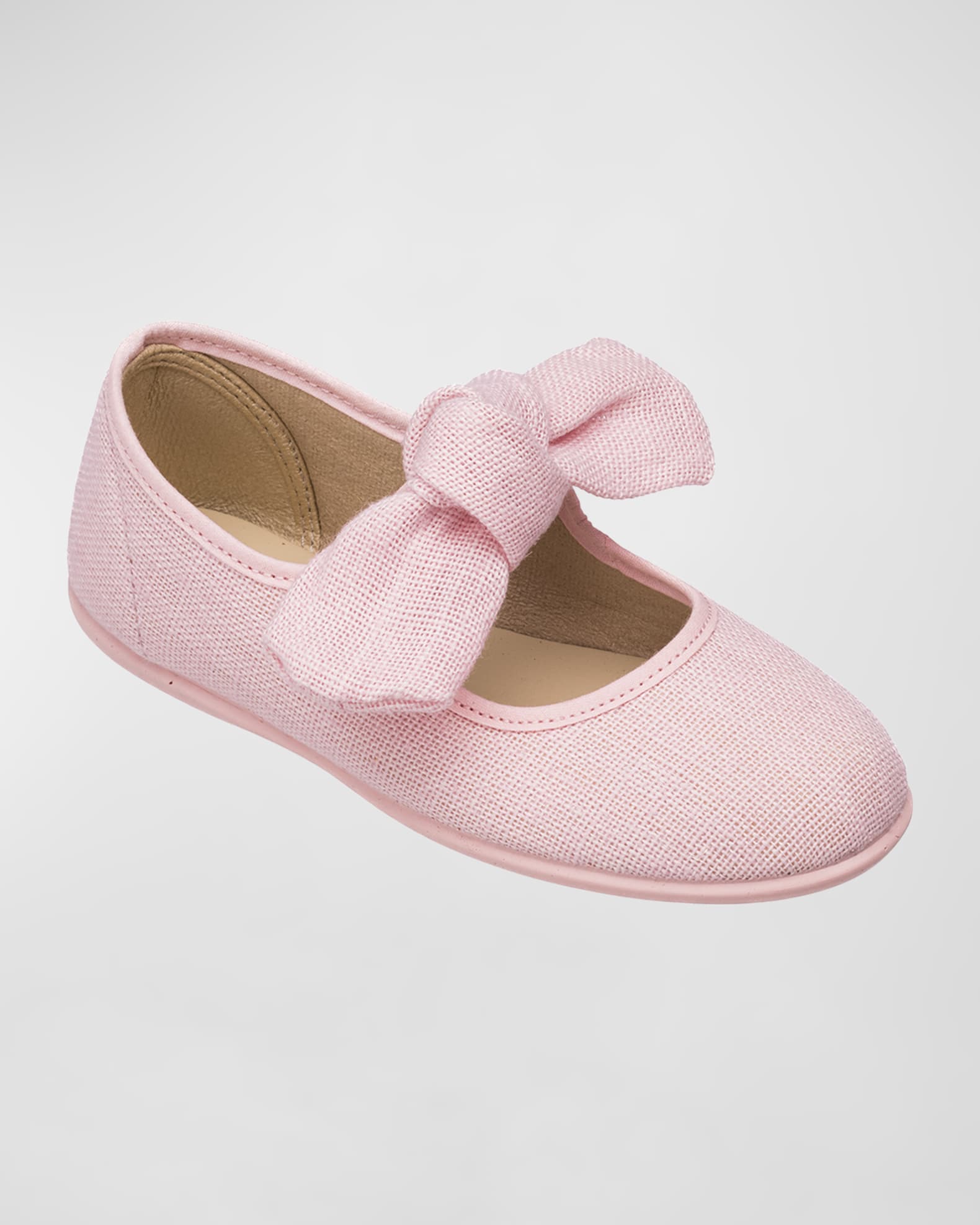 Girl's Linen Mary Jane Flats, Baby/Toddler/Kids 0