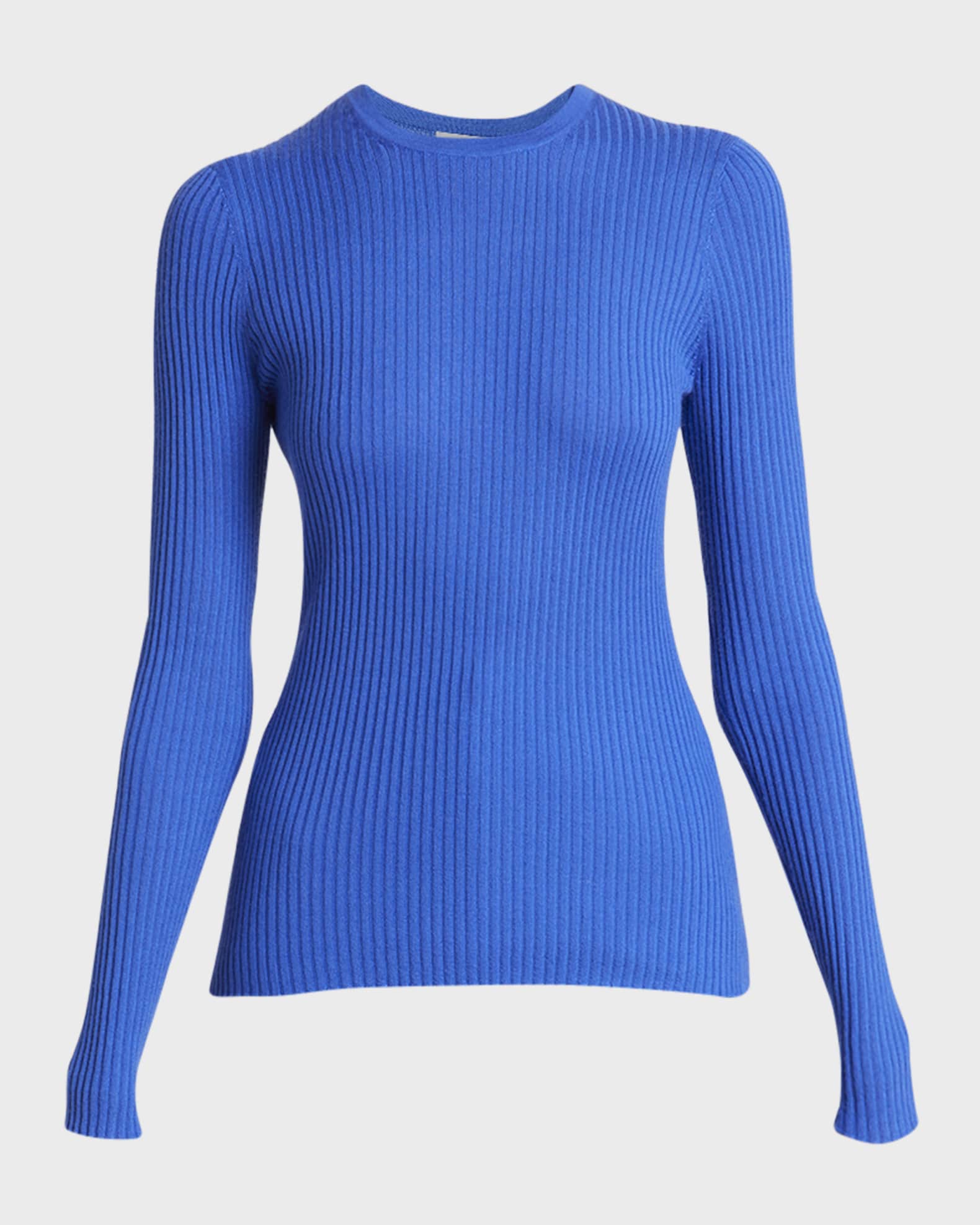 Gabriela Hearst Browning Long-Sleeve Crewneck Cashmere-Silk Knit Sweater