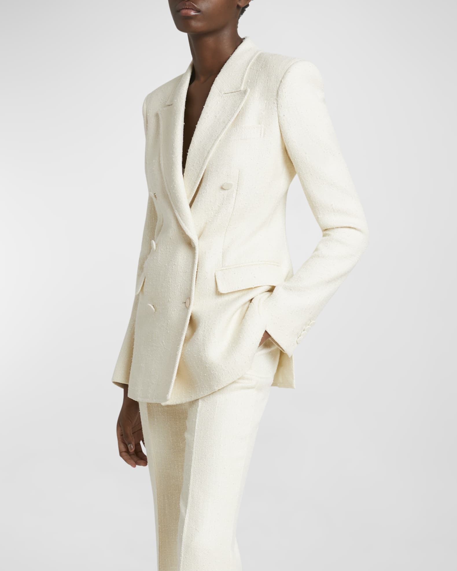 Boucle Double Breasted Suit Neiman Marcus