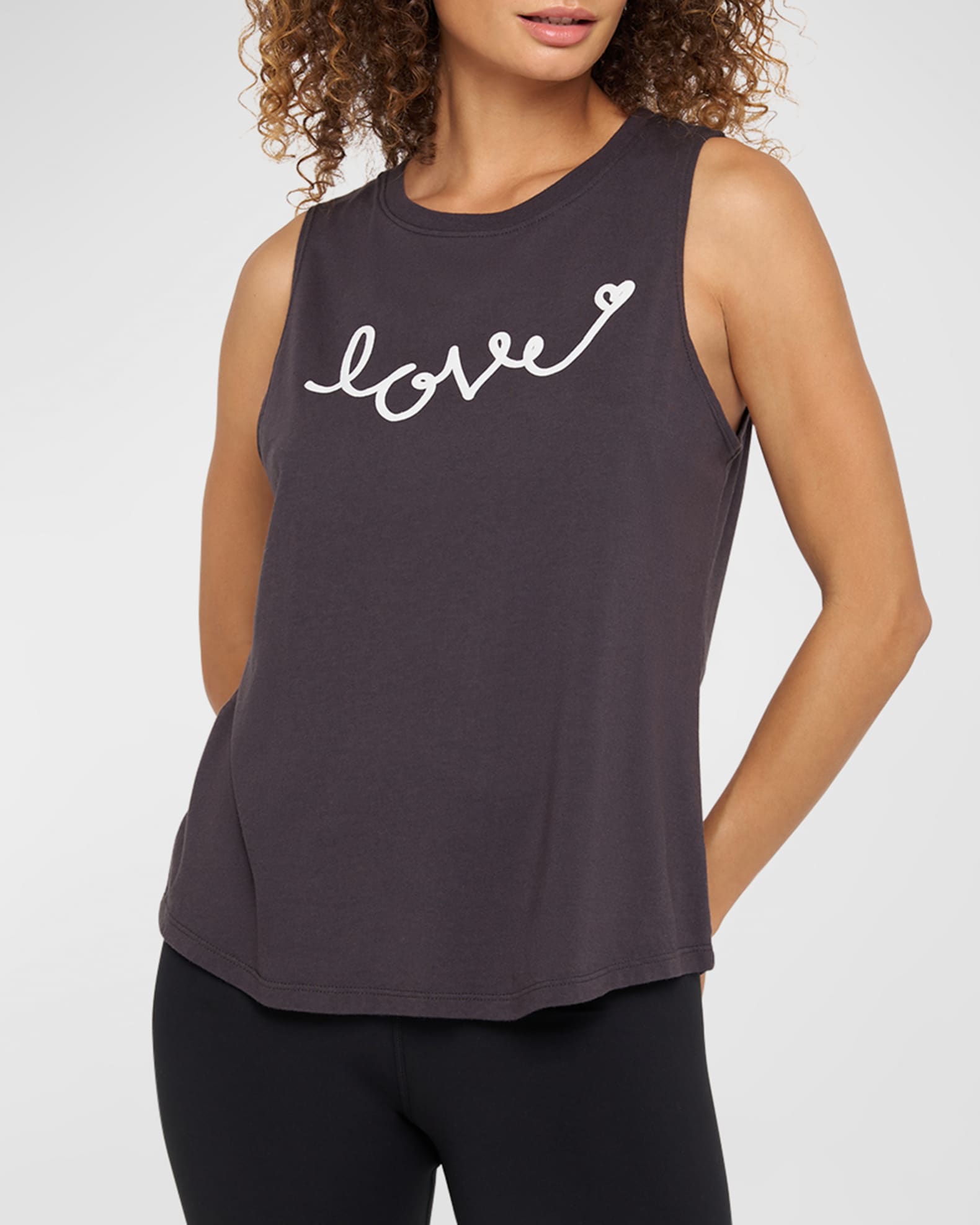 Spiritual Gangster Love Script Jade Muscle Tank
