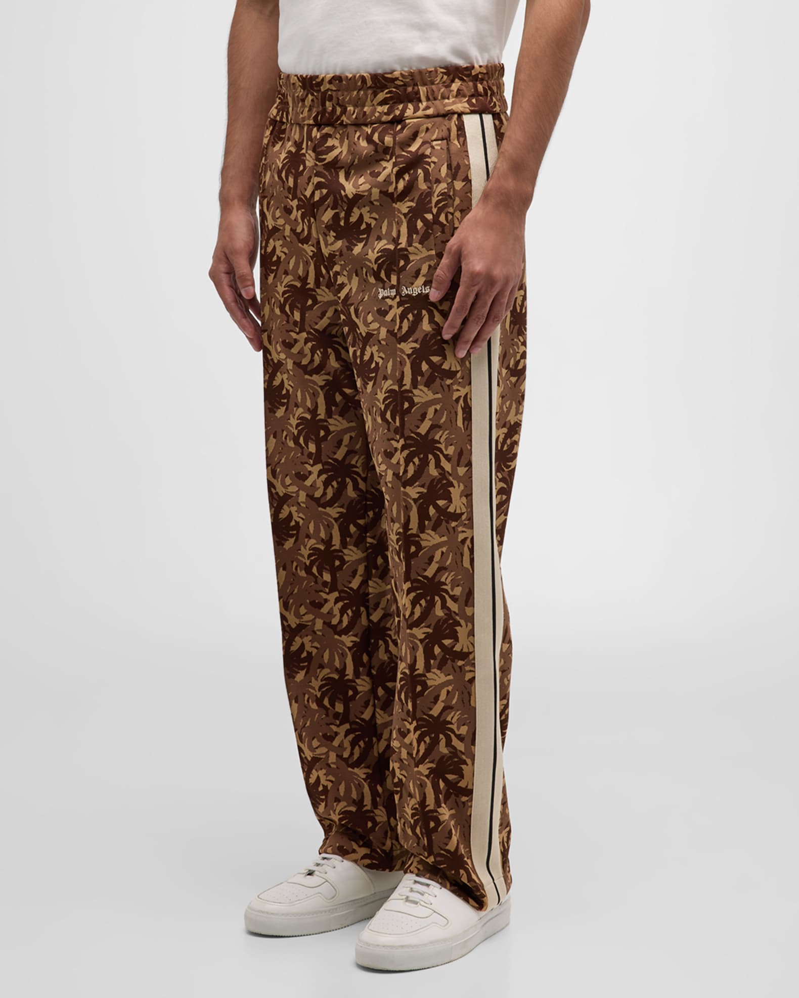 Palm Angels Camo logo embroidered Track Pants Brown