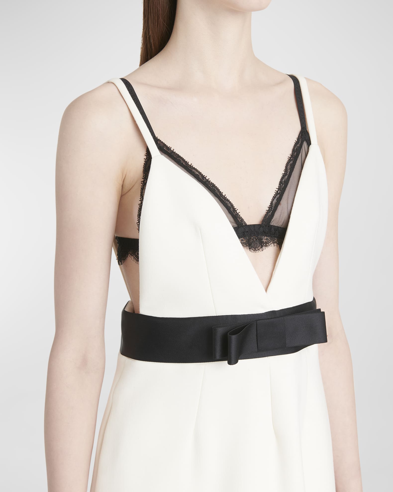 Dolce&Gabbana Lana Mini Dress with Bow Waist | Neiman Marcus