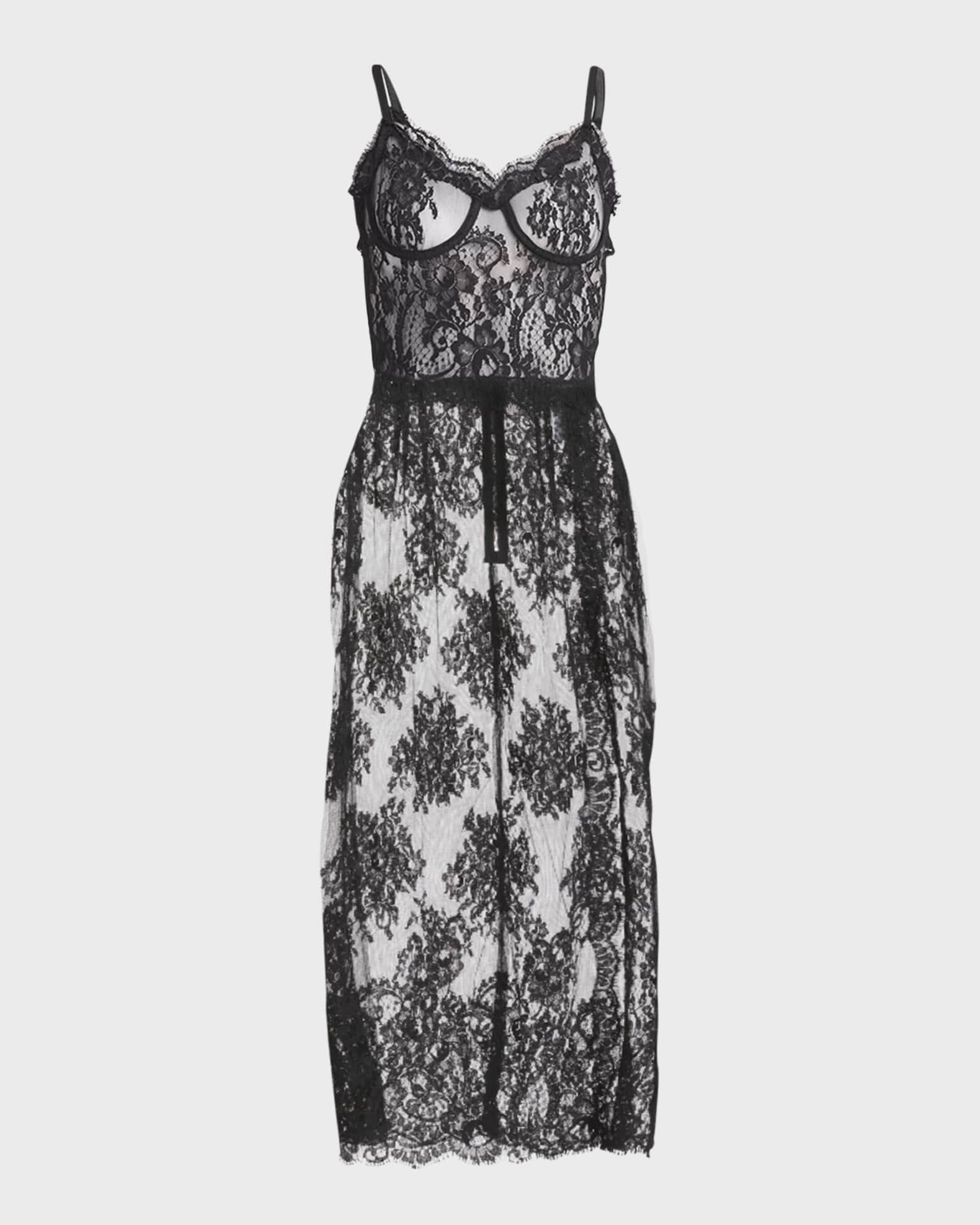 Dolce&Gabbana Pizzo Chantilly Lace Bustier Midi Dress