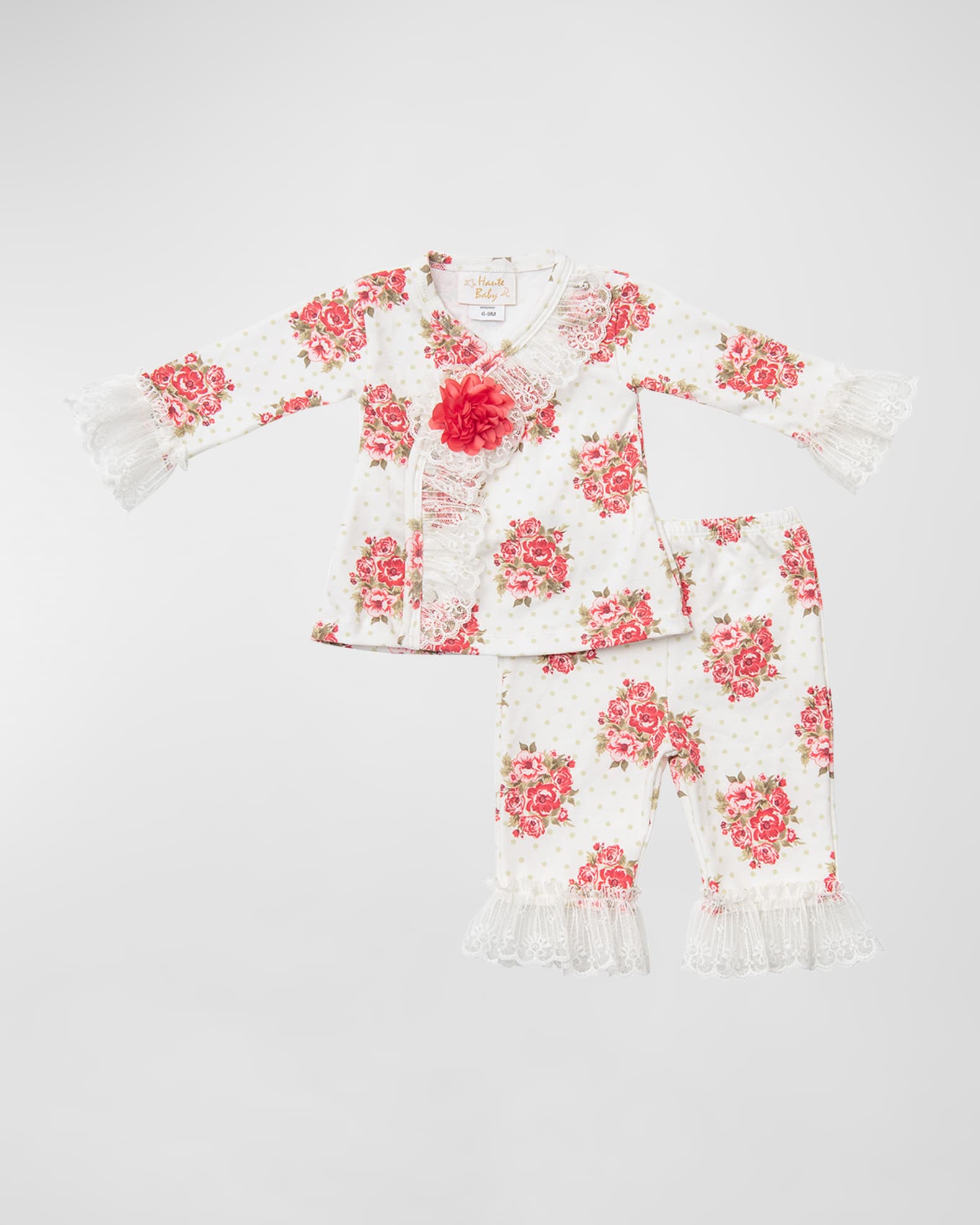 Girl's Perfect Peony Floral-Print Two-Piece Set, Size Newborn-24M 0