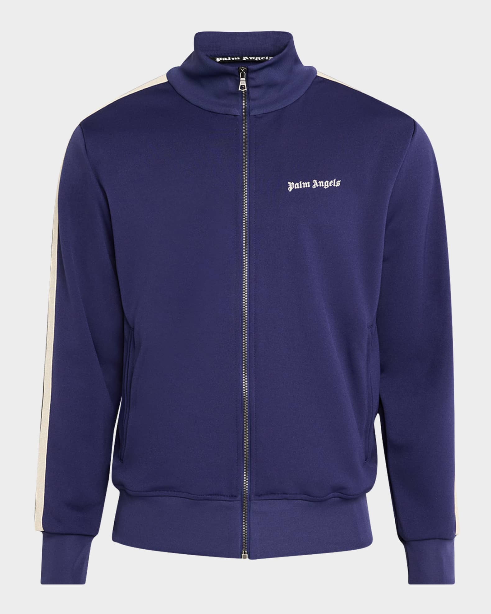 Palm Angels logo print stripe detail Track Jacket Blue