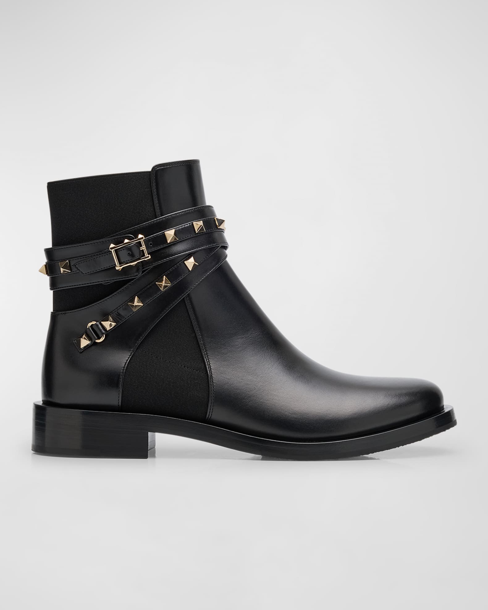 Valentino Garavani Rockstud Beatle Buckle Wrap Booties Neiman Marcus