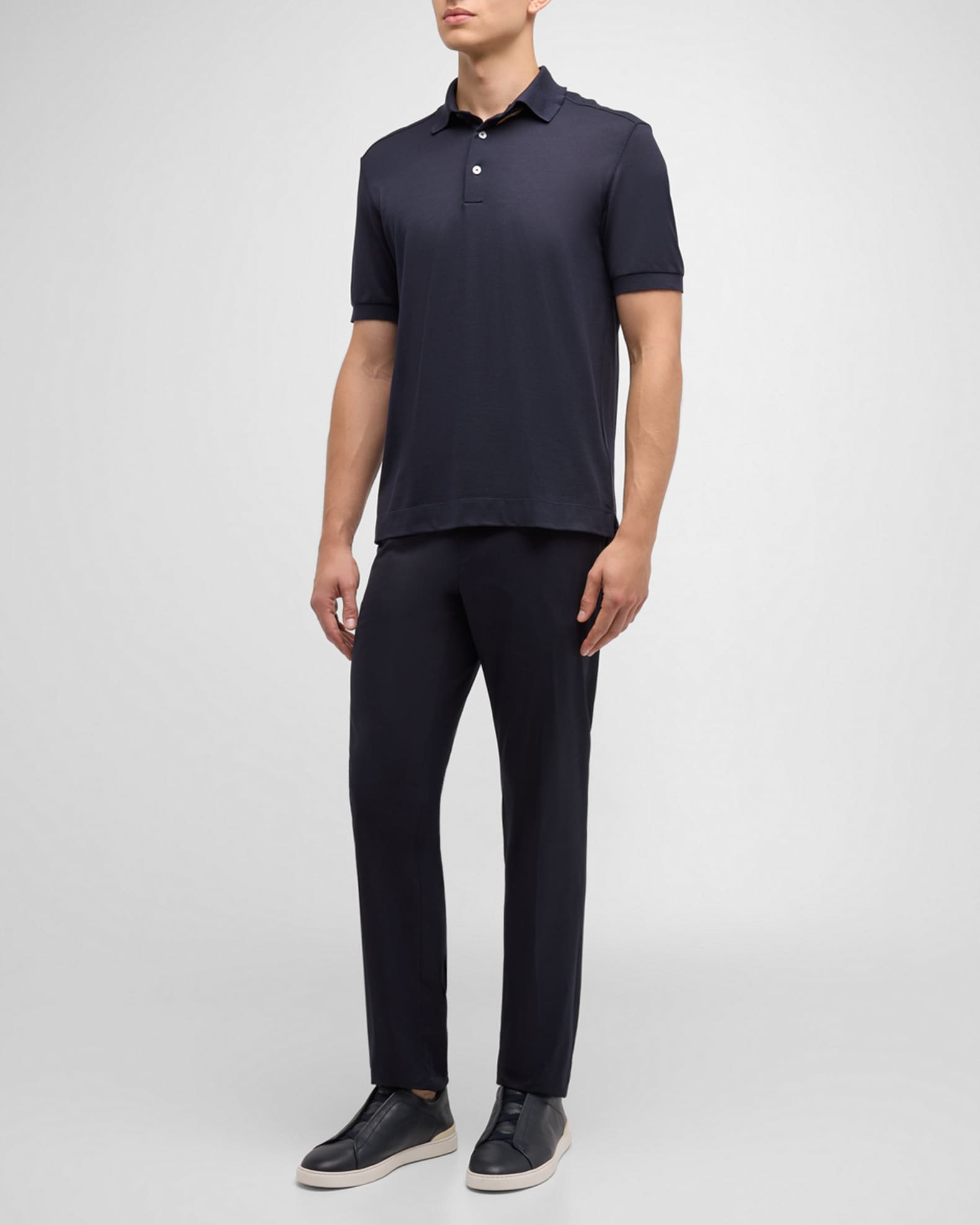 Men's Cotton and Silk Polo Shirt 1