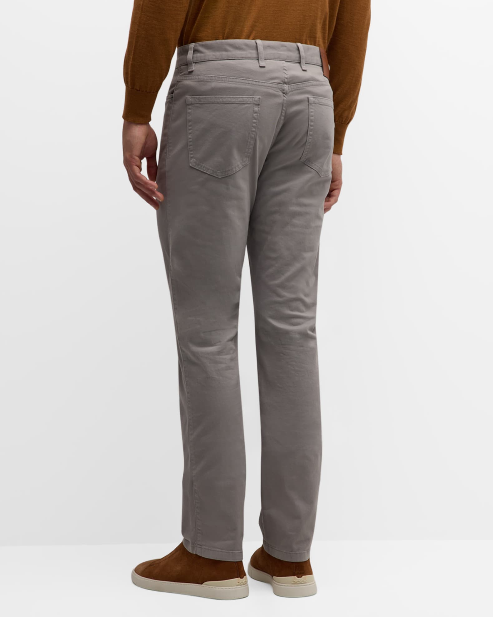 ZEGNA Men's Blue Grey Stretch Gabardine Pants | Neiman Marcus