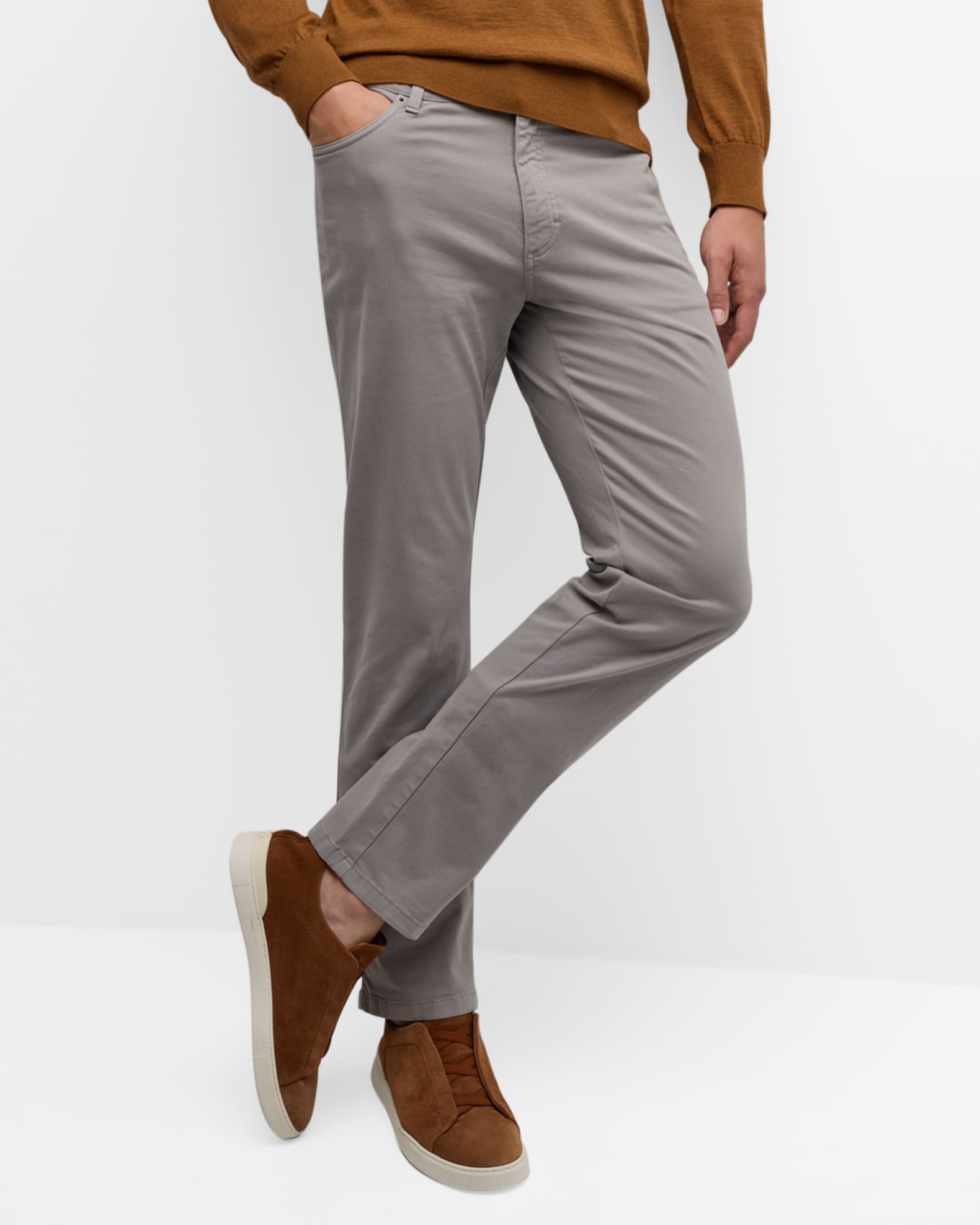 ZEGNA Men's Blue Grey Stretch Gabardine Pants | Neiman Marcus ZEGNA Men's Blue Grey Stretch Gabardine Pants | Neiman Marcus