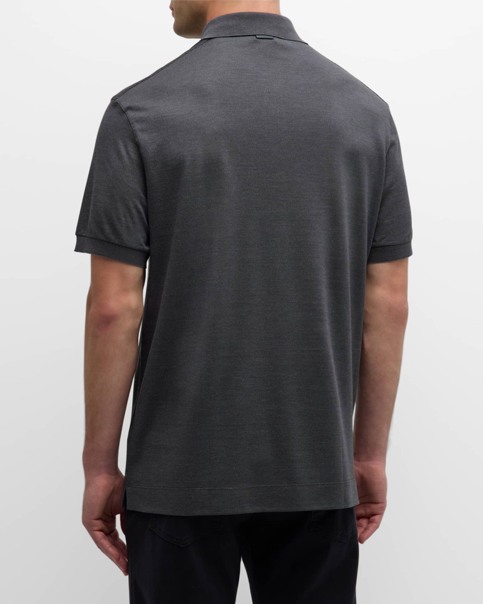 ZEGNA Men's Cotton-Silk Polo Shirt | Neiman Marcus