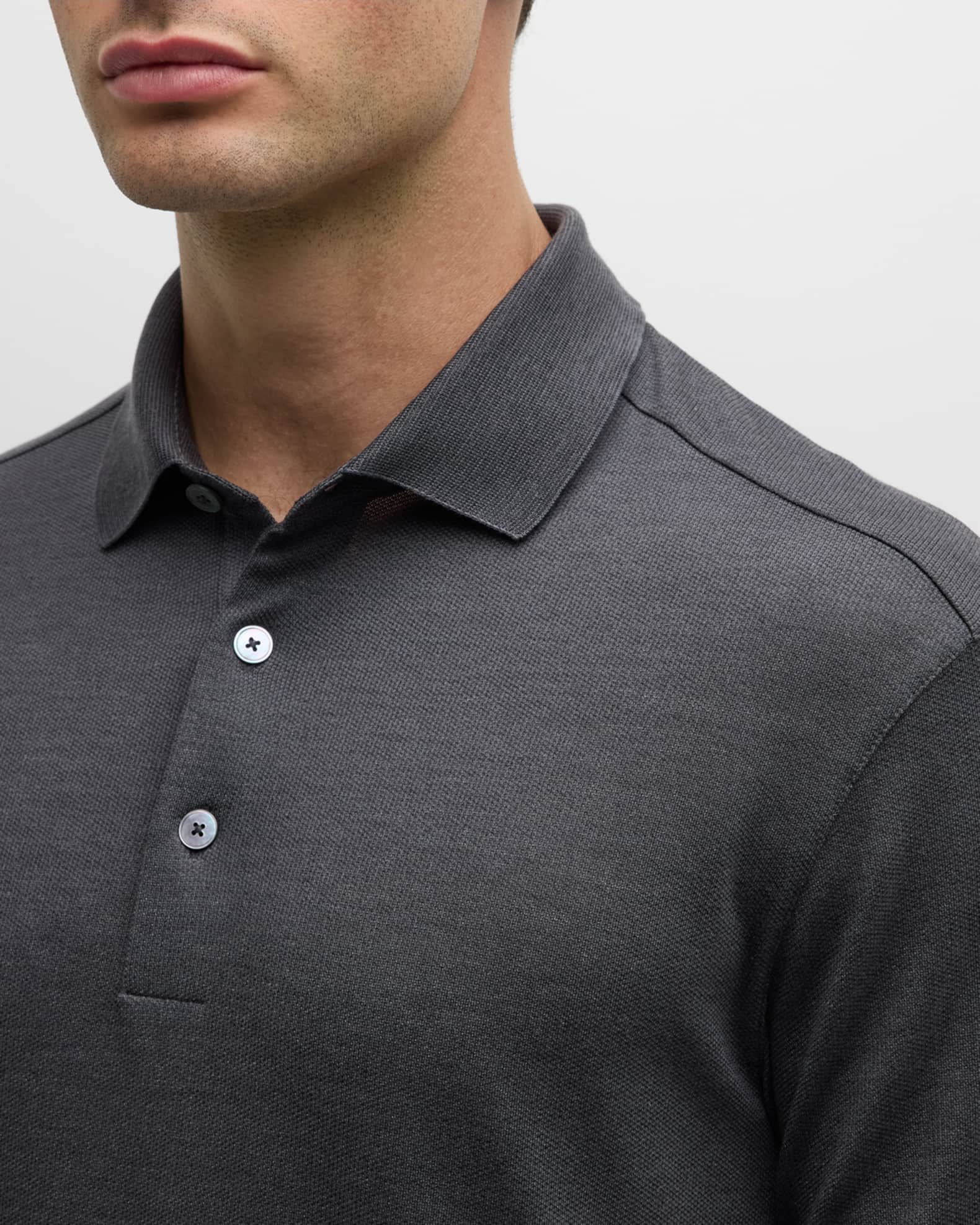 ZEGNA Men's Cotton-Silk Polo Shirt | Neiman Marcus