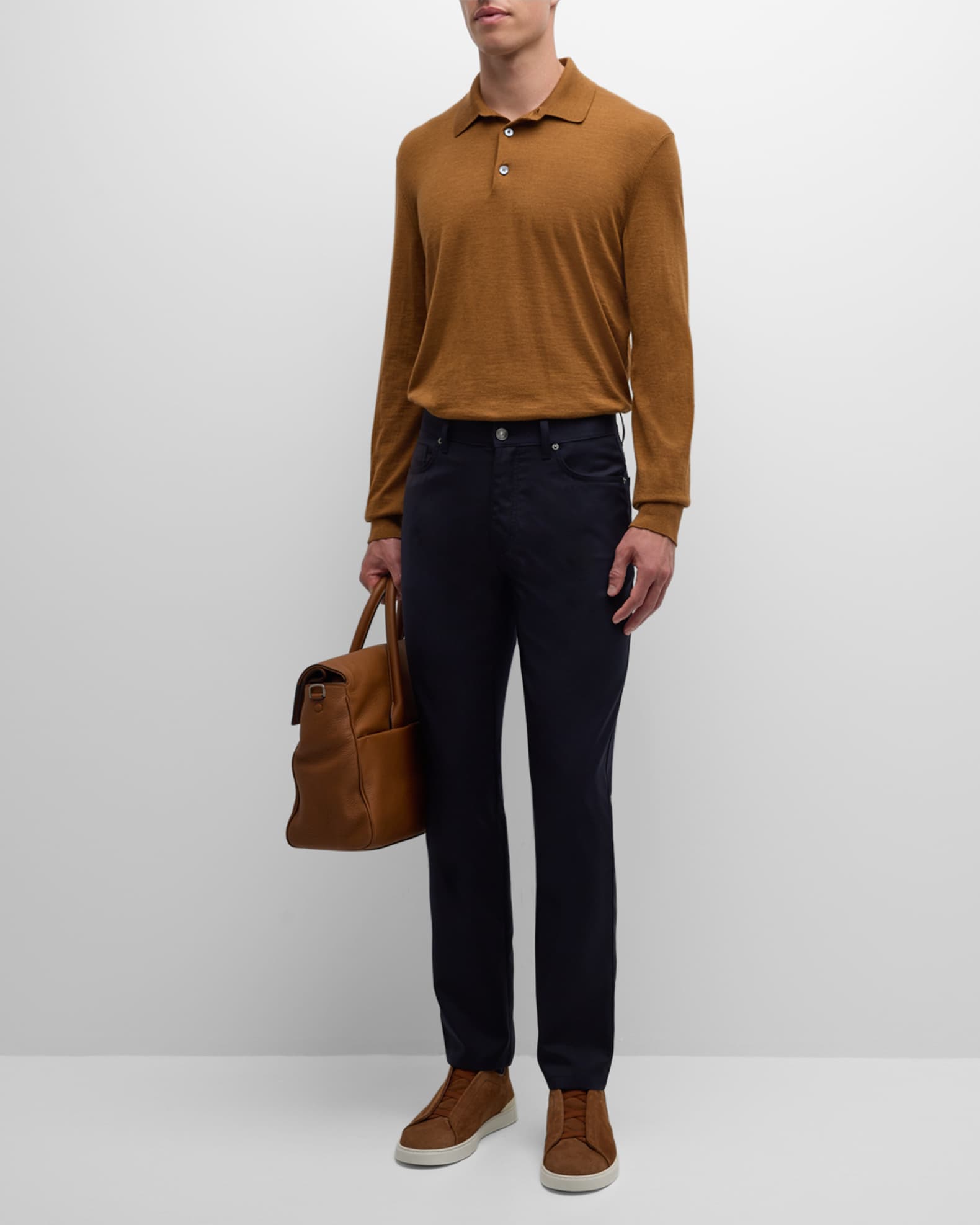 ZEGNA Men's Natural Comfort Wool 5-Pocket Pants | Neiman Marcus