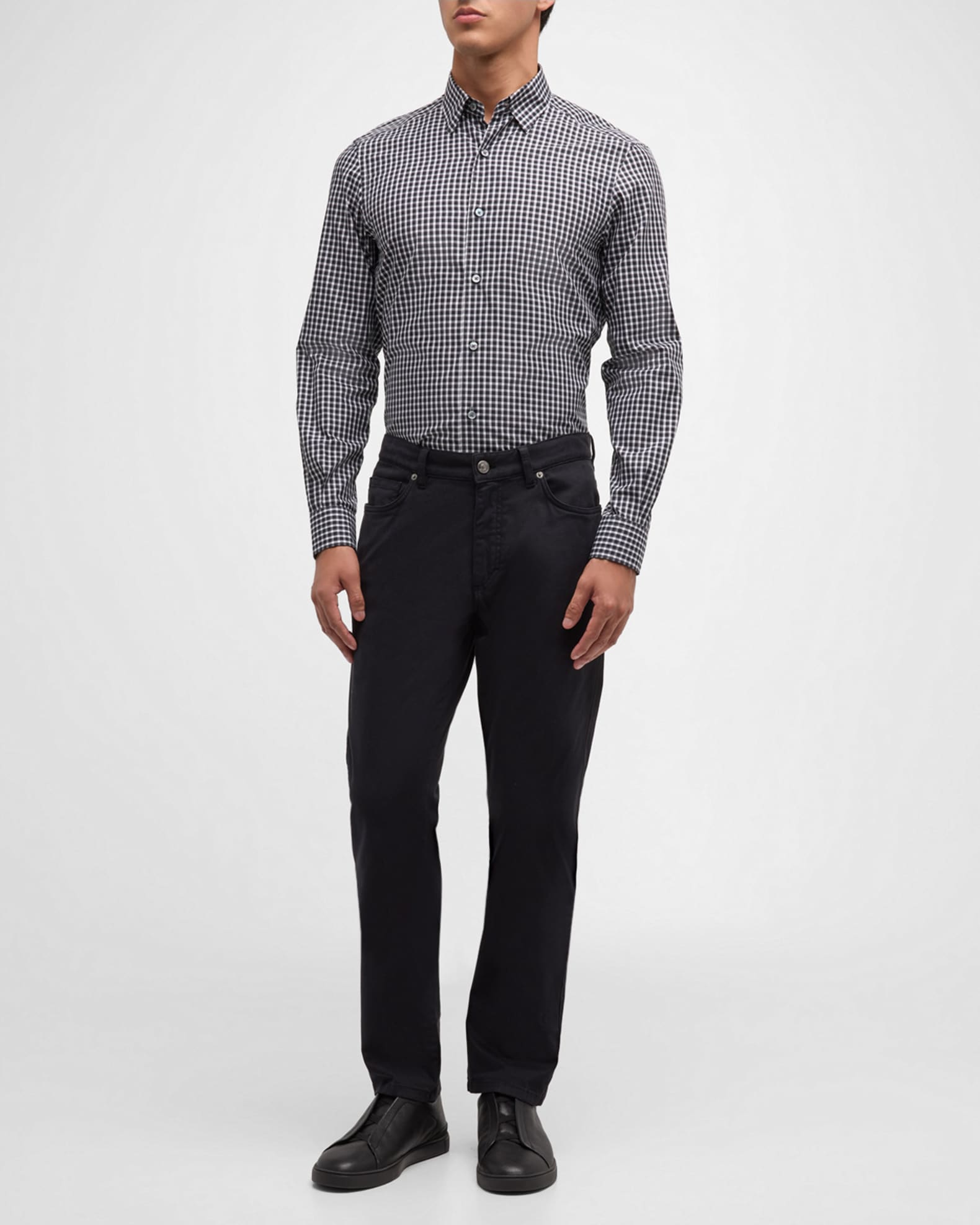 Men's Centoquaranta Cotton Plaid Sport Shirt 1
