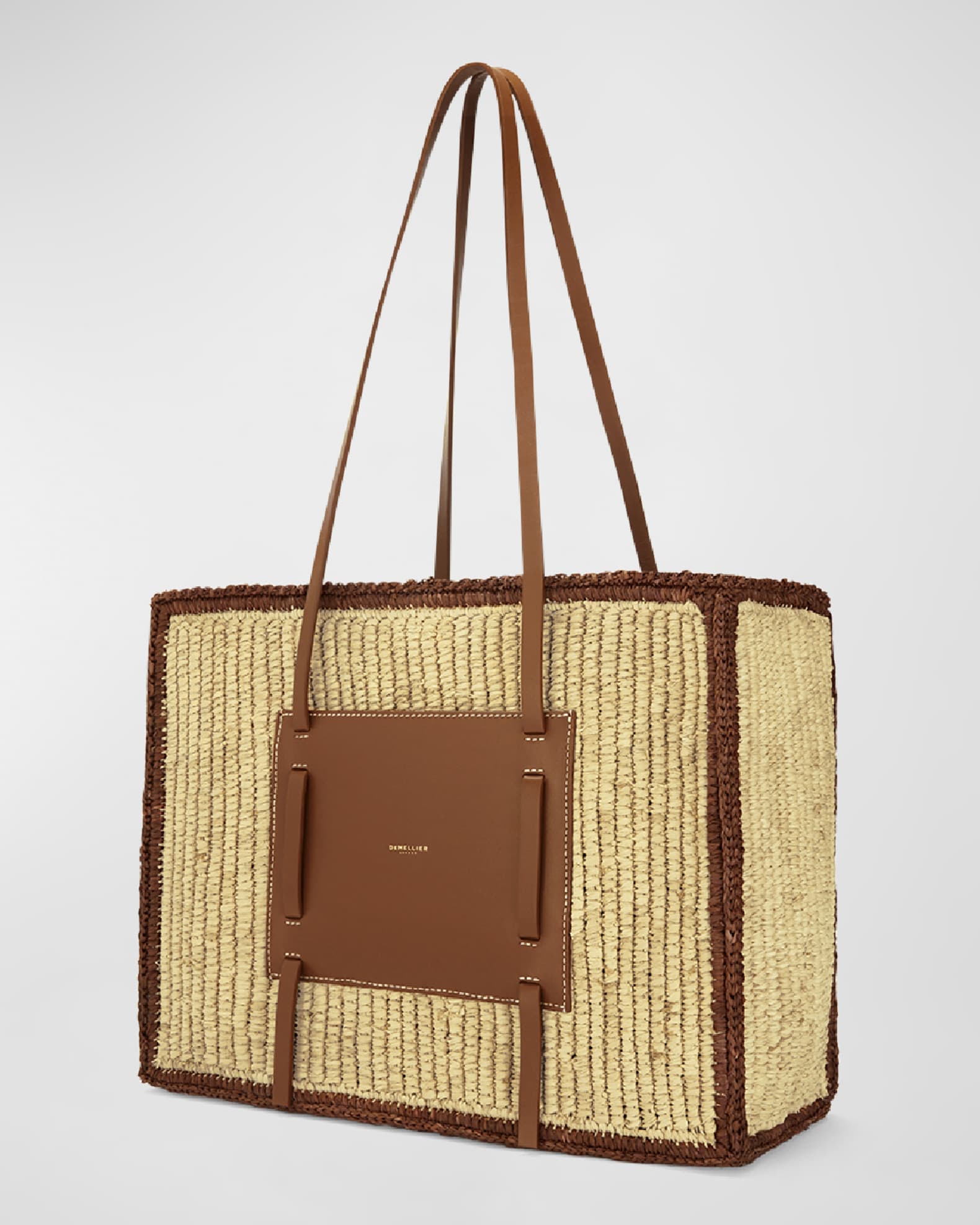 英王室御愛用 ★DEMELLIER★ The Capri カプリ トートバッグ DeMellier The Capri Raffia & Leather Tote Bag | Neiman Marcus