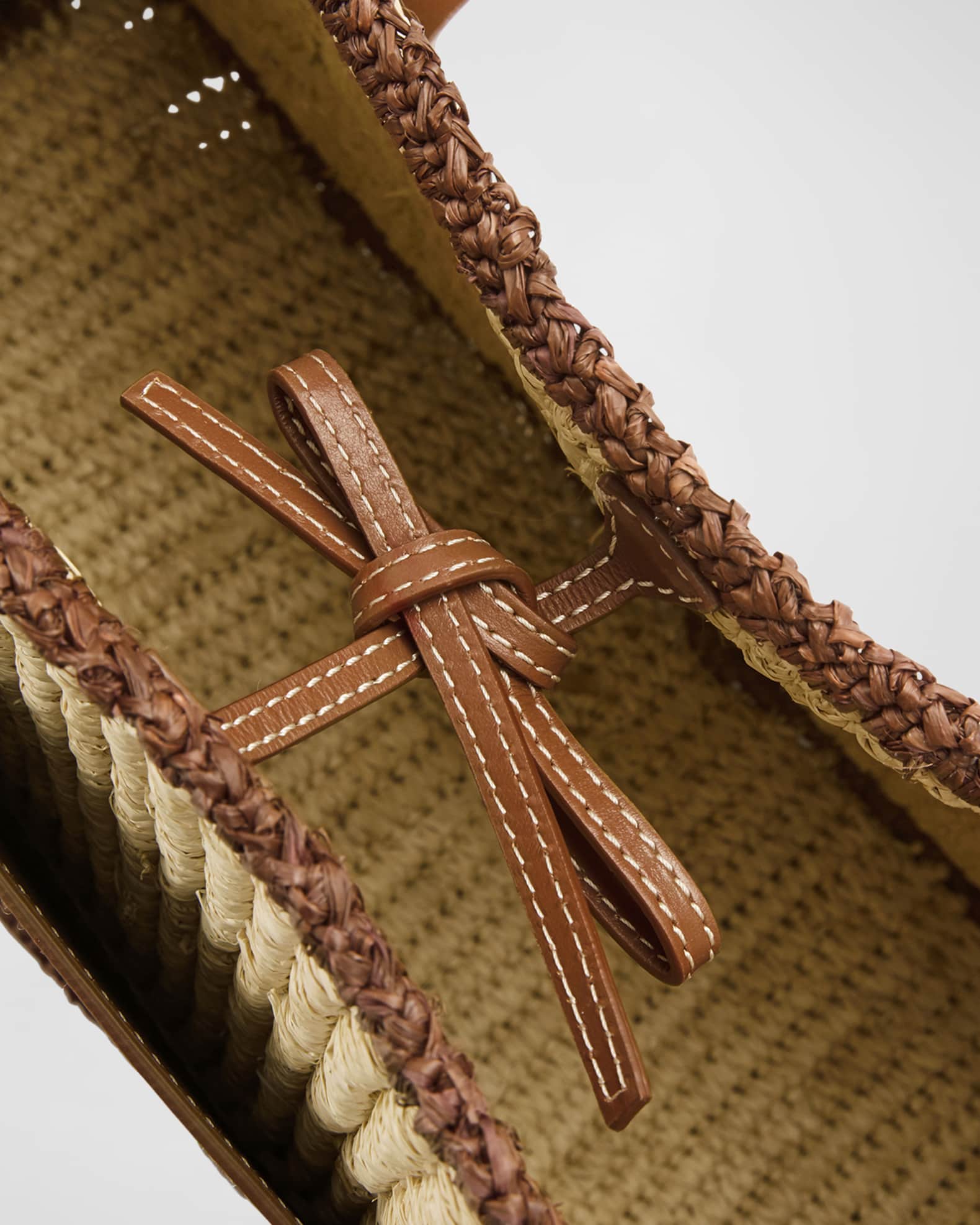 DeMellier The Capri Raffia & Leather Tote Bag | Neiman Marcus