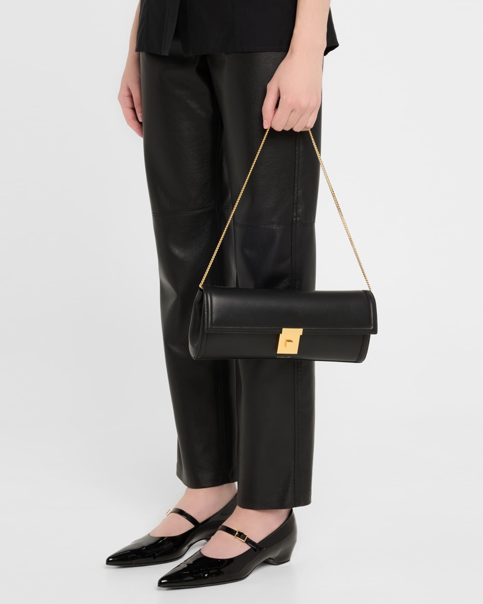 DeMellier Paris Flap Leather Clutch Bag Neiman Marcus