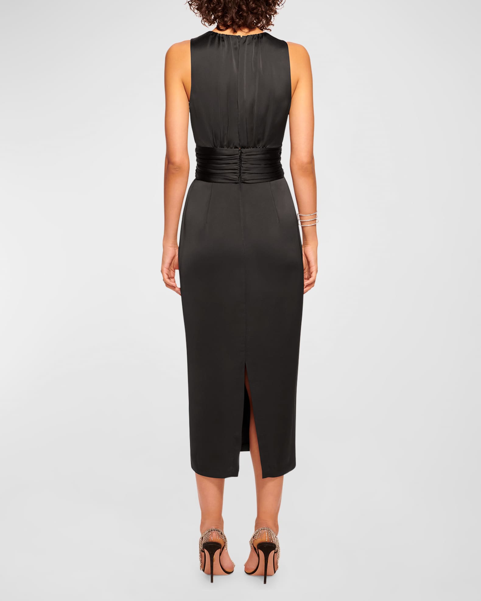 Sleeveless midi sheath dress top