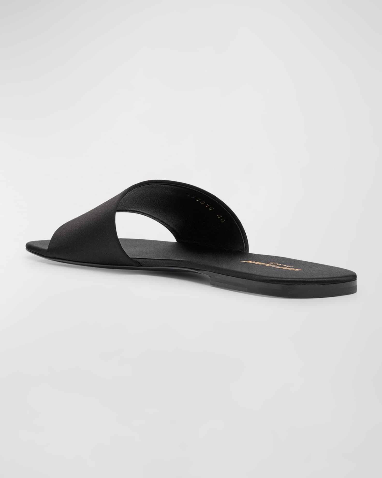 サンダル・ミュール Saint Laurent Black satin Carlyle slippers Saint Laurent Black Satin Carlyle Slippers | ModeSens