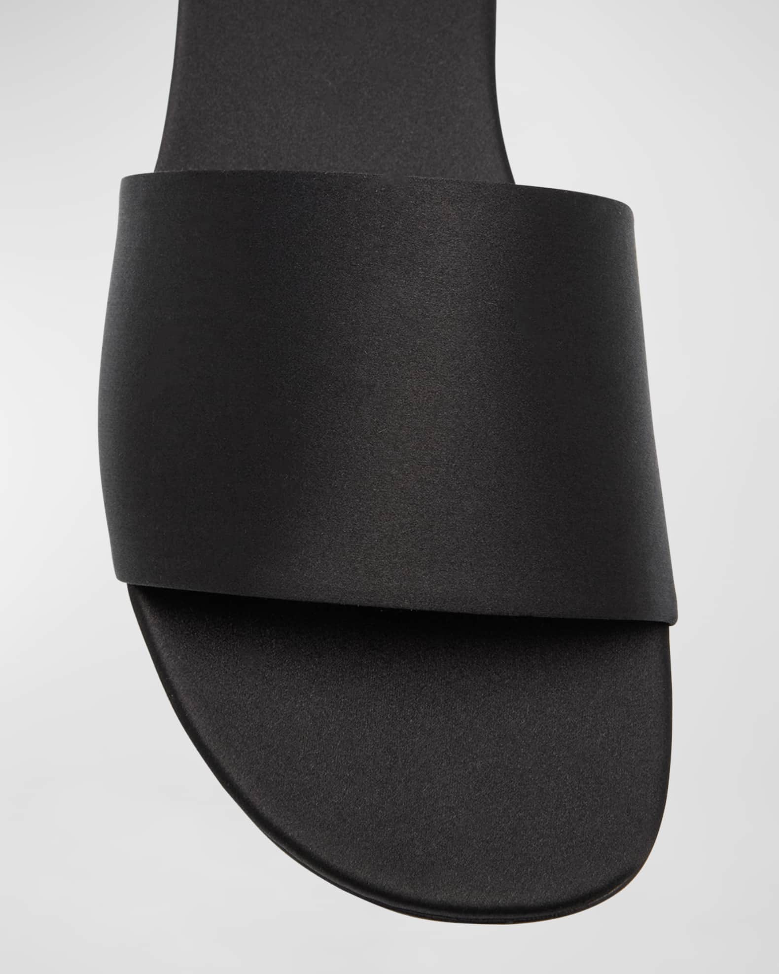 サンダル・ミュール Saint Laurent Black satin Carlyle slippers Saint Laurent Men's Carlyle Slide Sandals in Satin Crepe