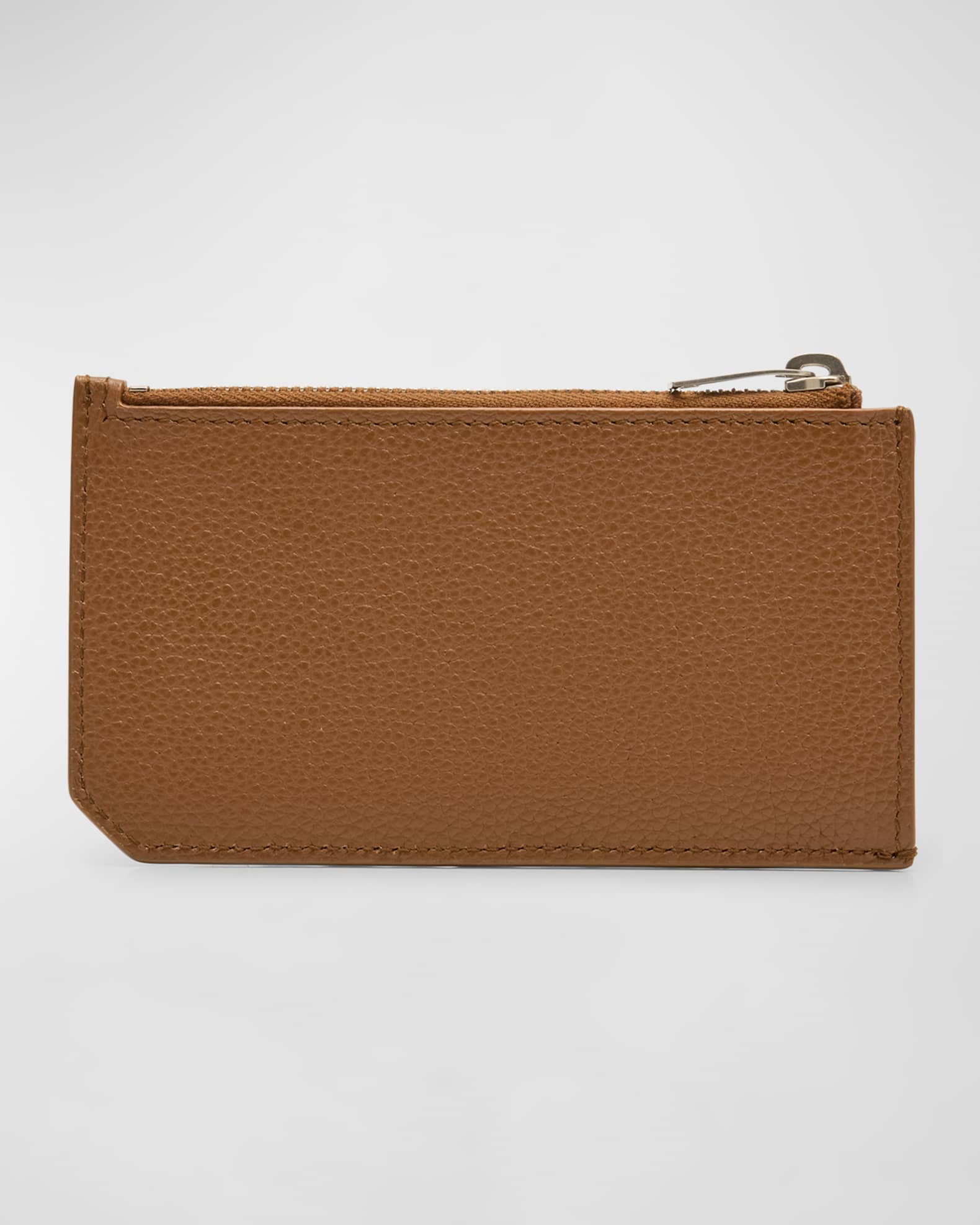Ysl pebbled leather zip card case 2025