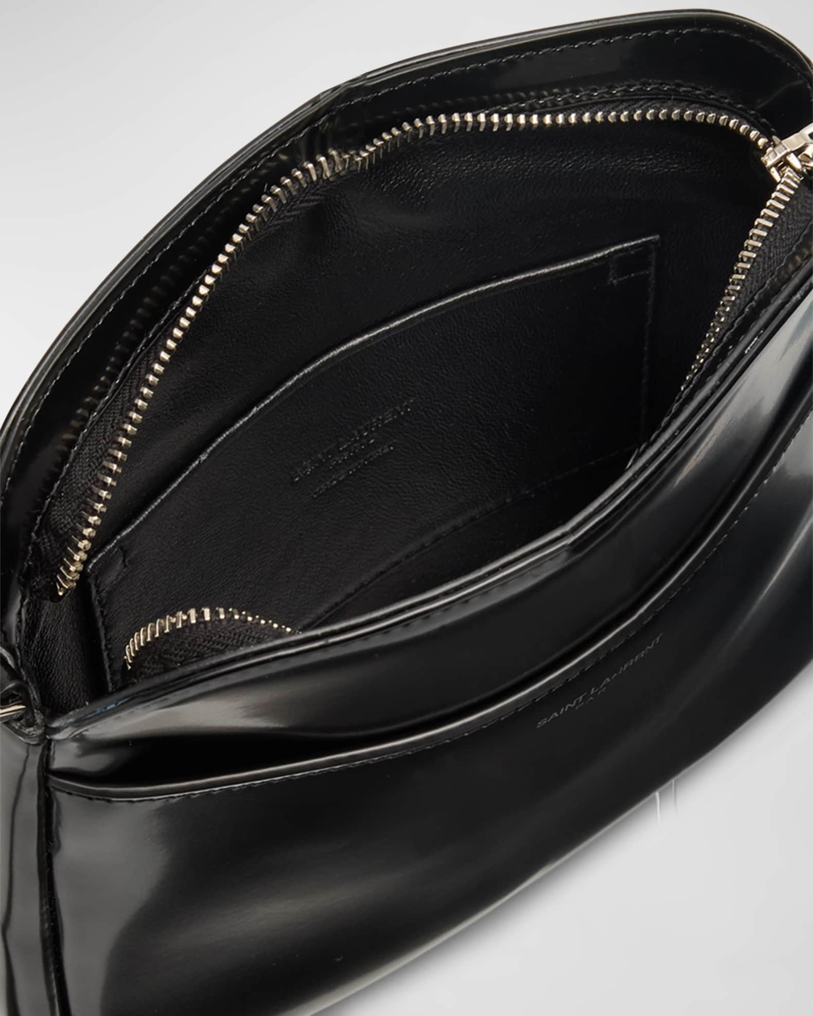 Saint Laurent Men's Mini Crossbody Bag in Brushed Leather
